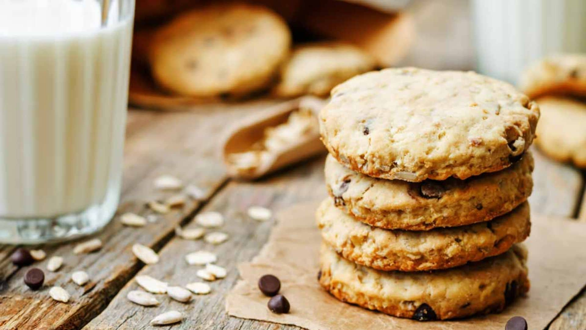 Cookies de avena, chocolate y pipas de girasol