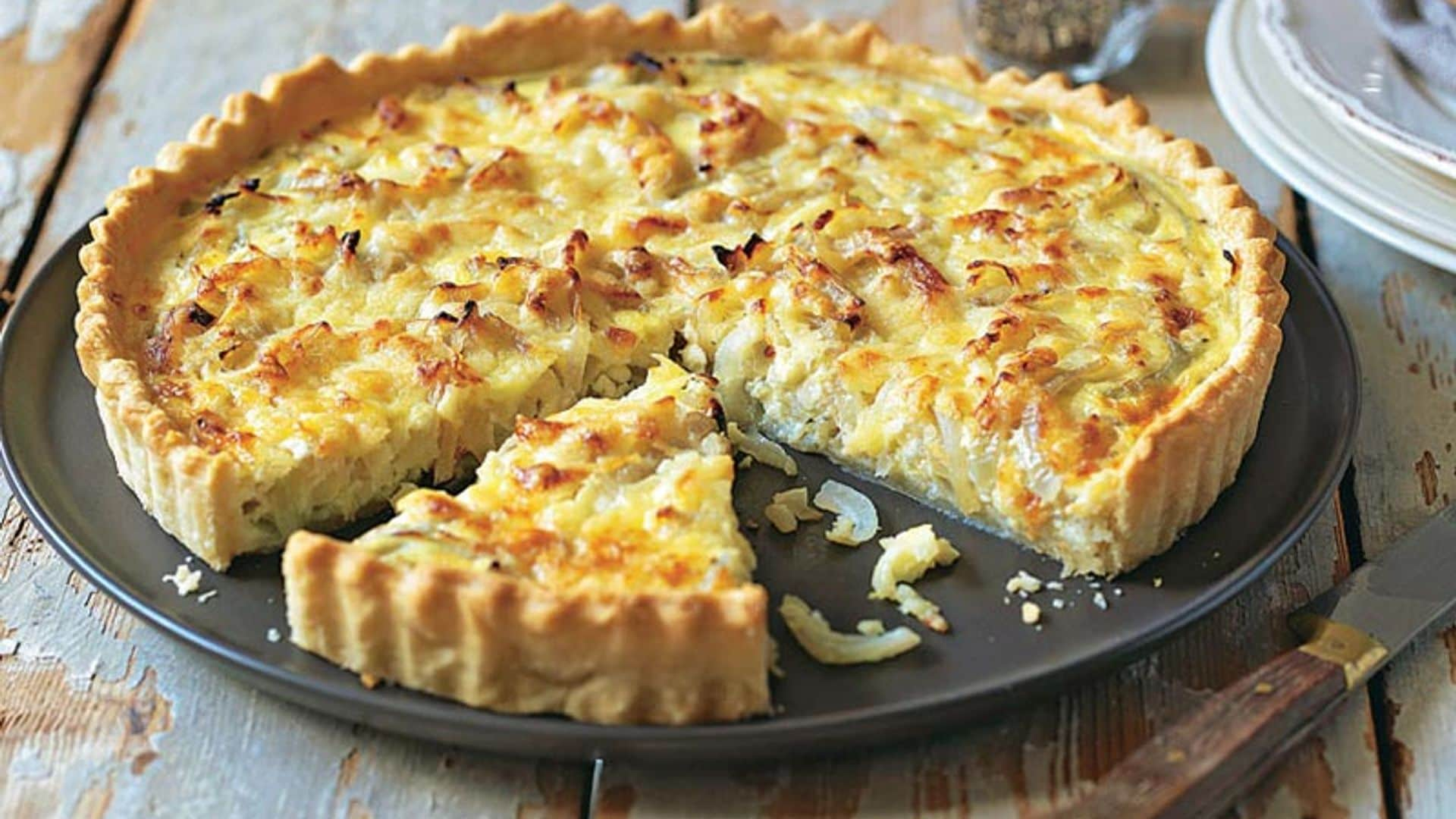 Quiche de puerros y queso 'Cheddar'