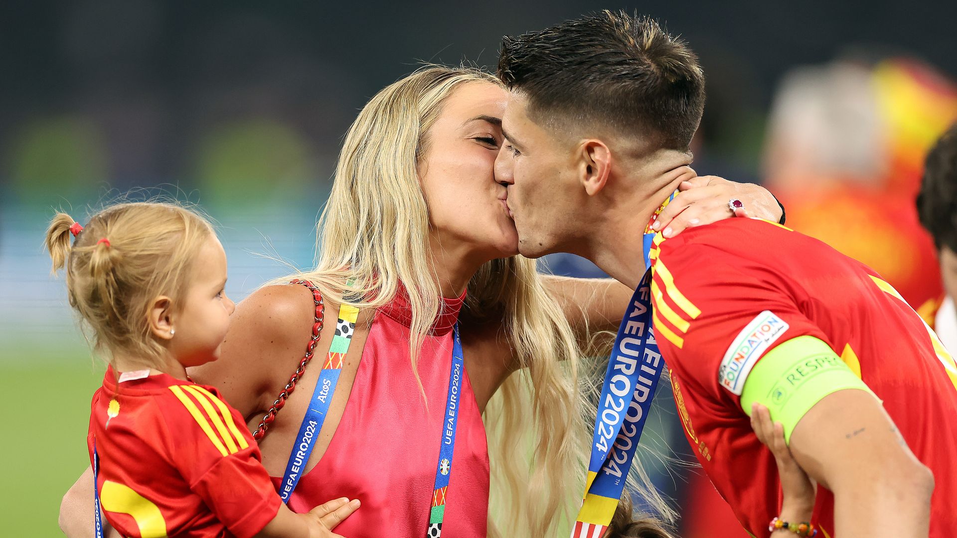 Álvaro Morata y Alice Campello en la final de la Eurocopa 2024