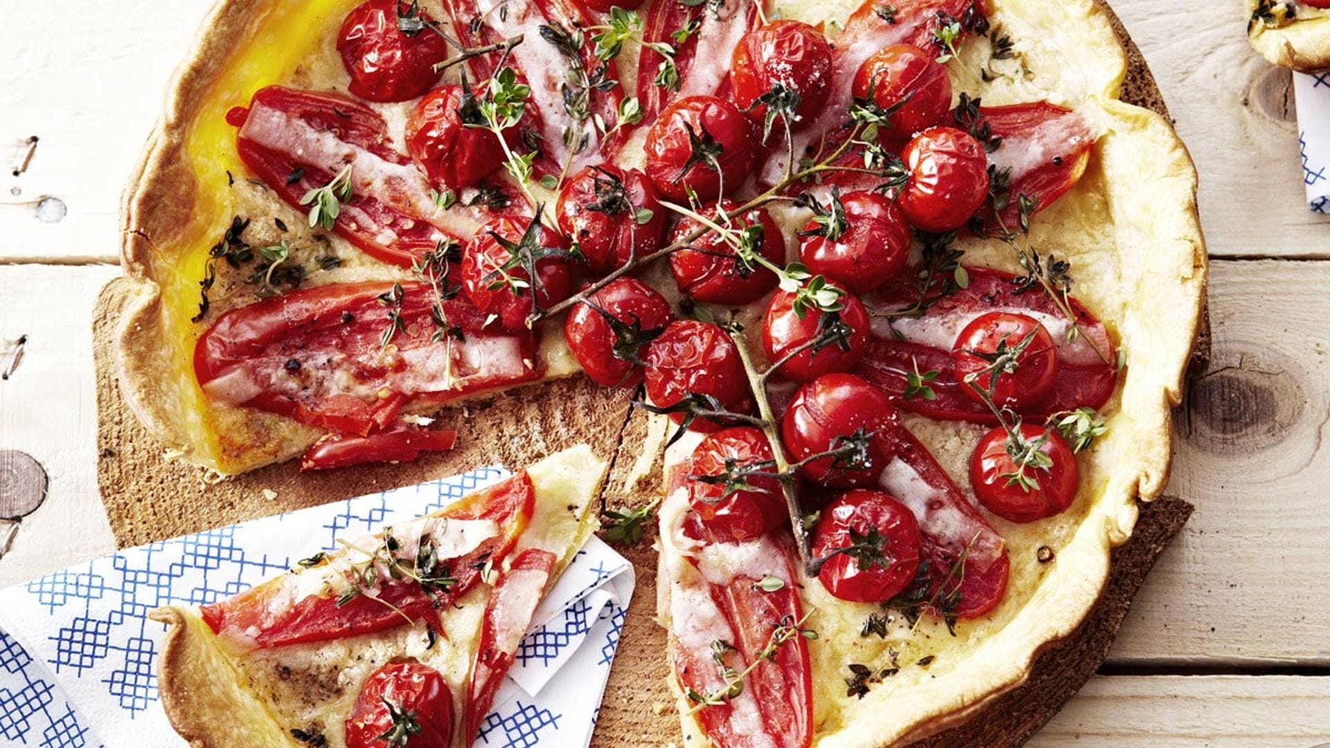 Tarta de Gruyère con dos tomates