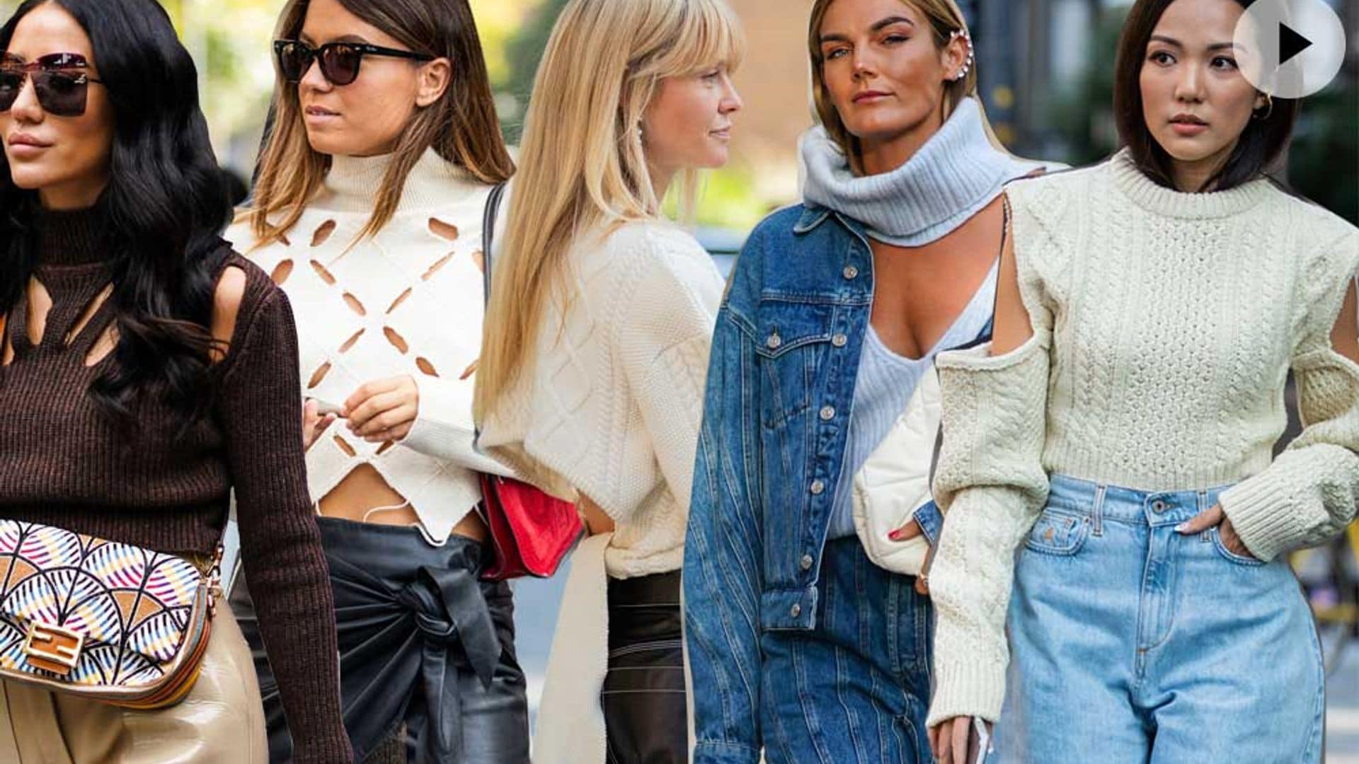 Si tú también te has comprado un jersey 'cut out' estos looks te inspirarán para combinarlo bien