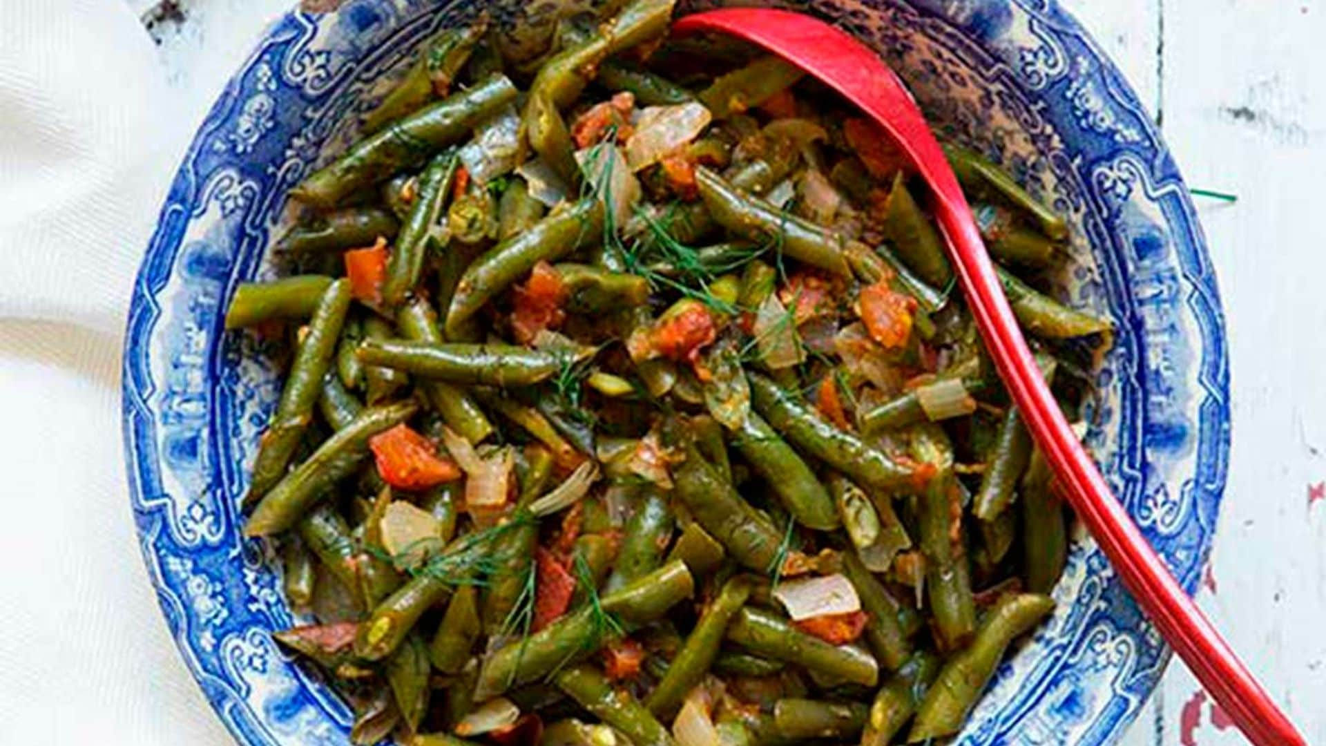 'Fasulye' (ensalada turca de judías verdes con tomate)