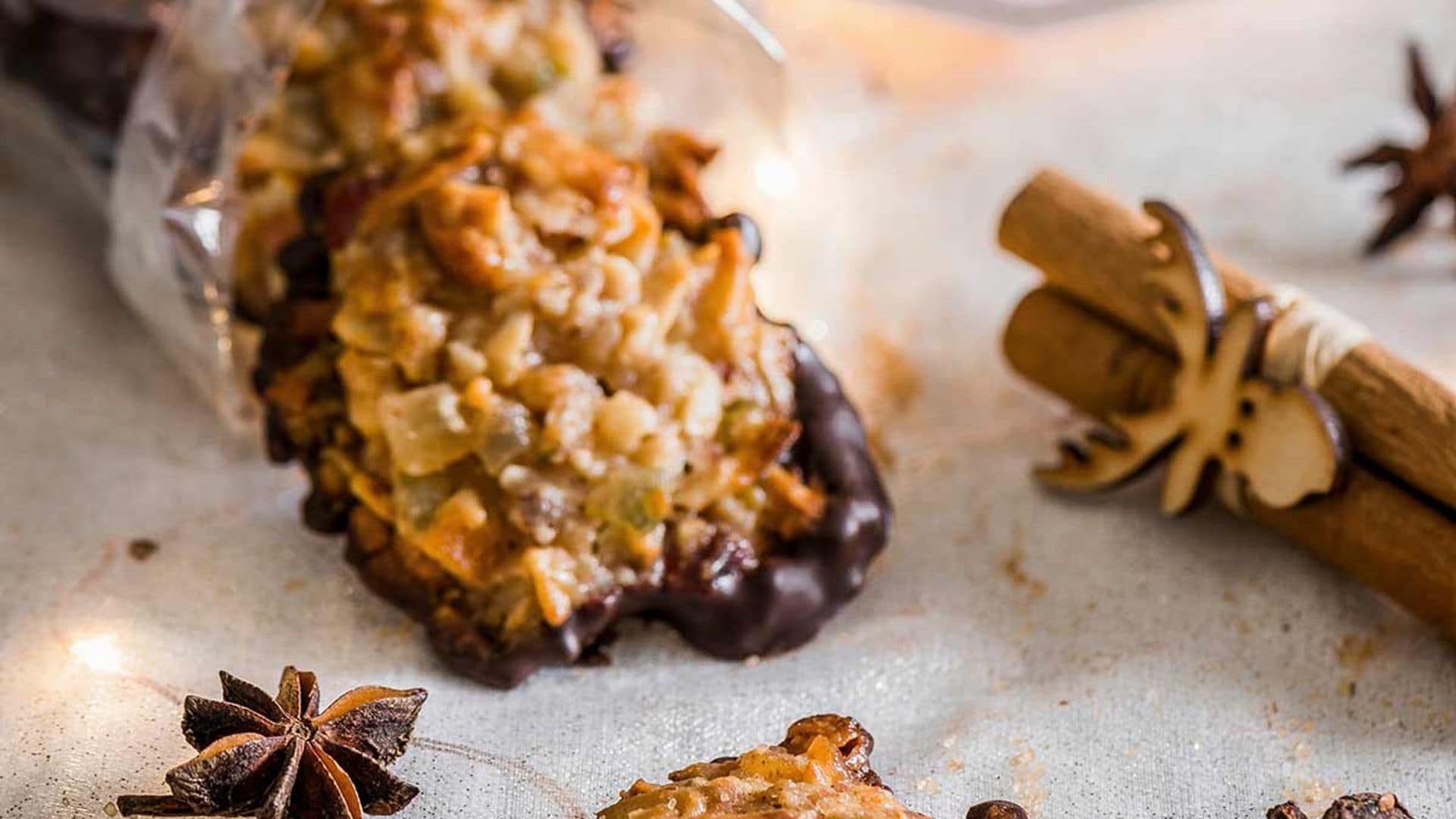 Galletas florentinas con chocolate y naranja confitada