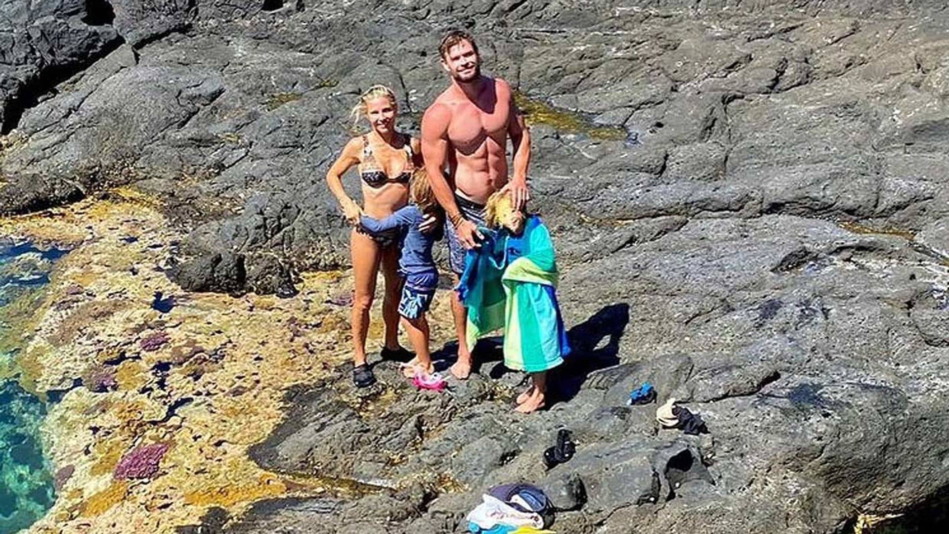 El planazo pasado por agua de Elsa Pataky y Chris Hemswoth que ha divertido al máximo a sus hijos