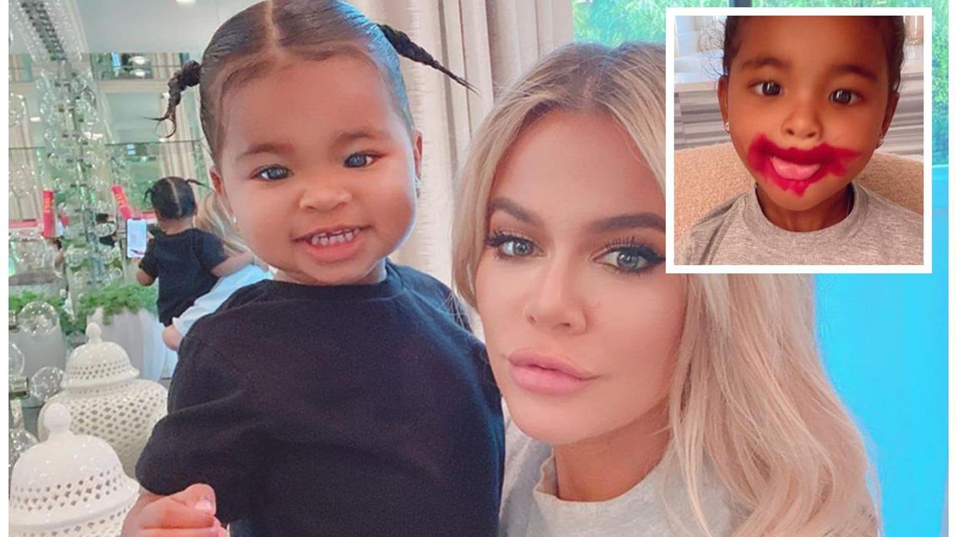 Khloé Kardashian ‘atrapa’ a su hija True jugando con su labial, ¡tienes que verlo!