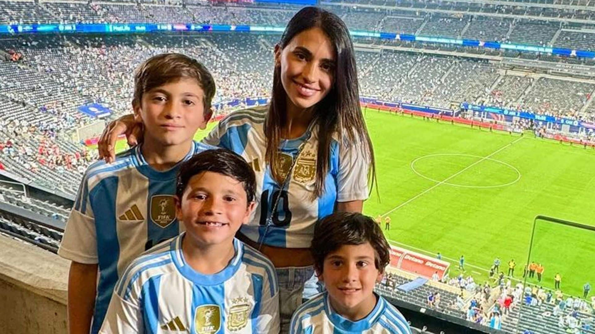 Antonella Roccuzzo y sus hijos 