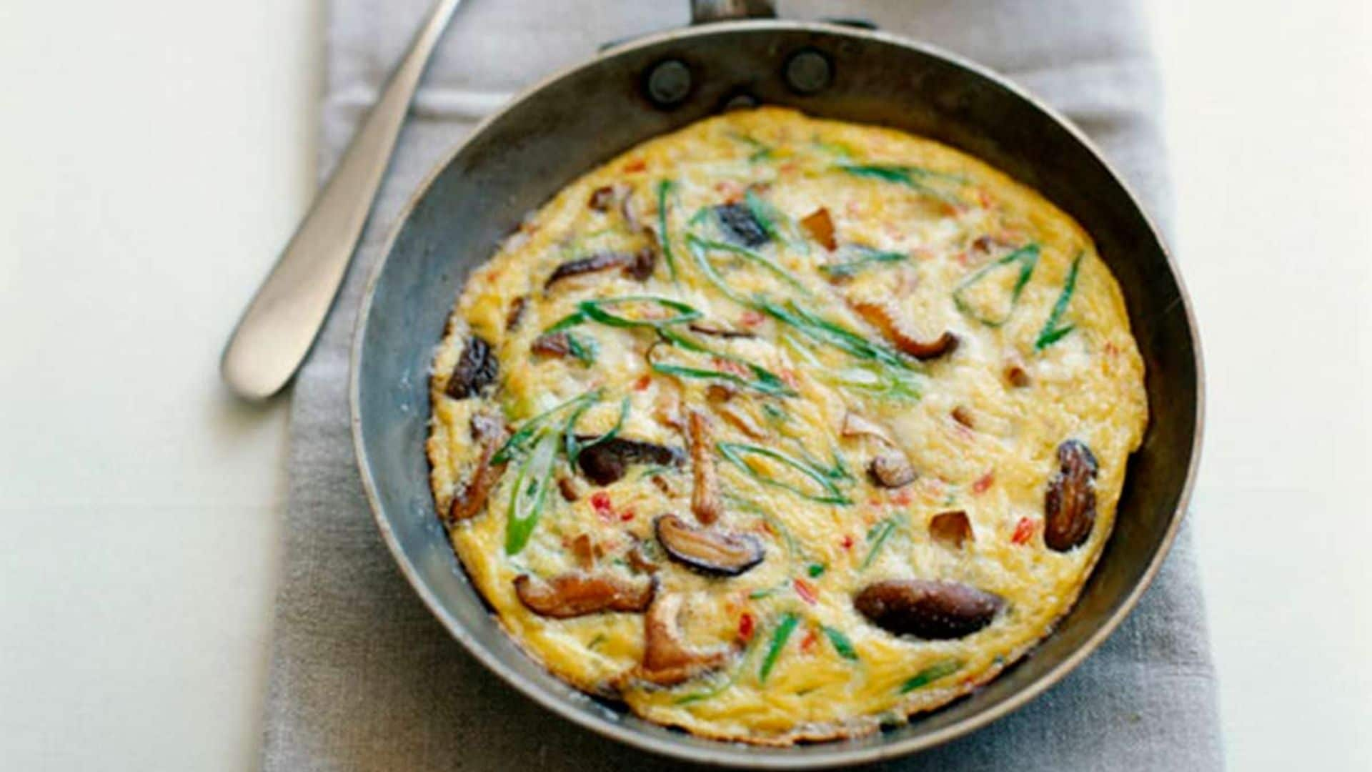 Tortilla de boletus con cebolleta