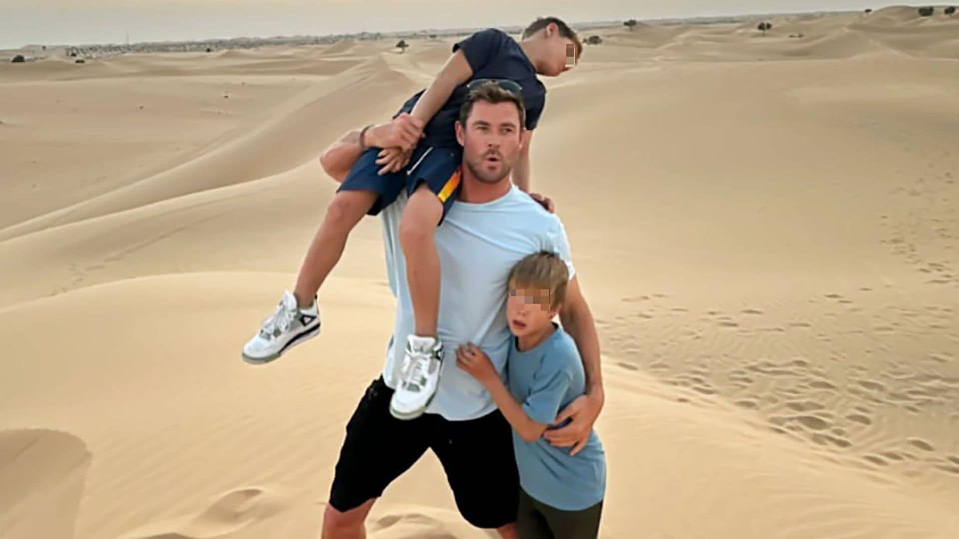 La aventura en el desierto de Chris Hemsworth con su familia mientras Elsa Pataky está en España
