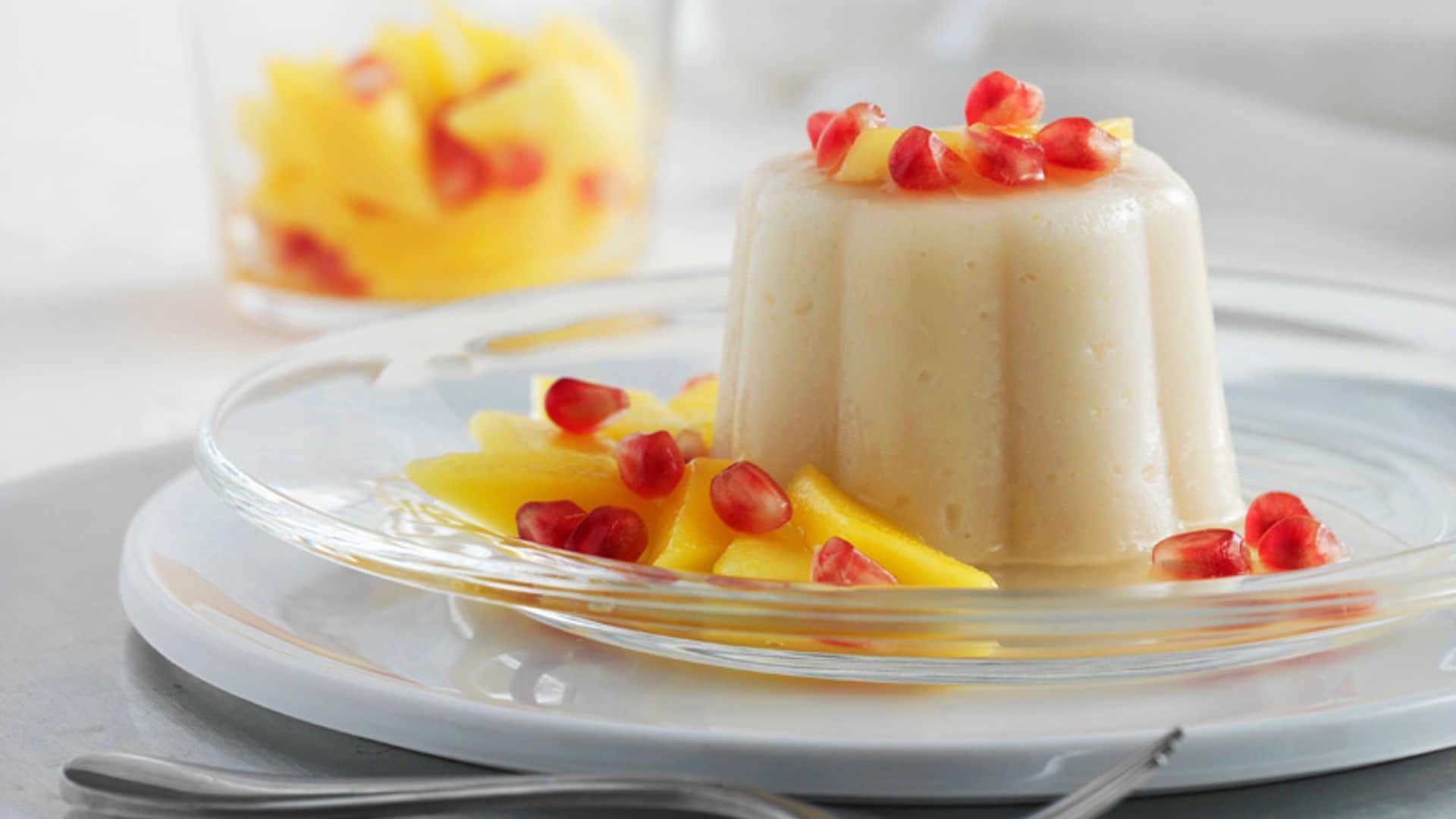 Flan de sémola con frutas