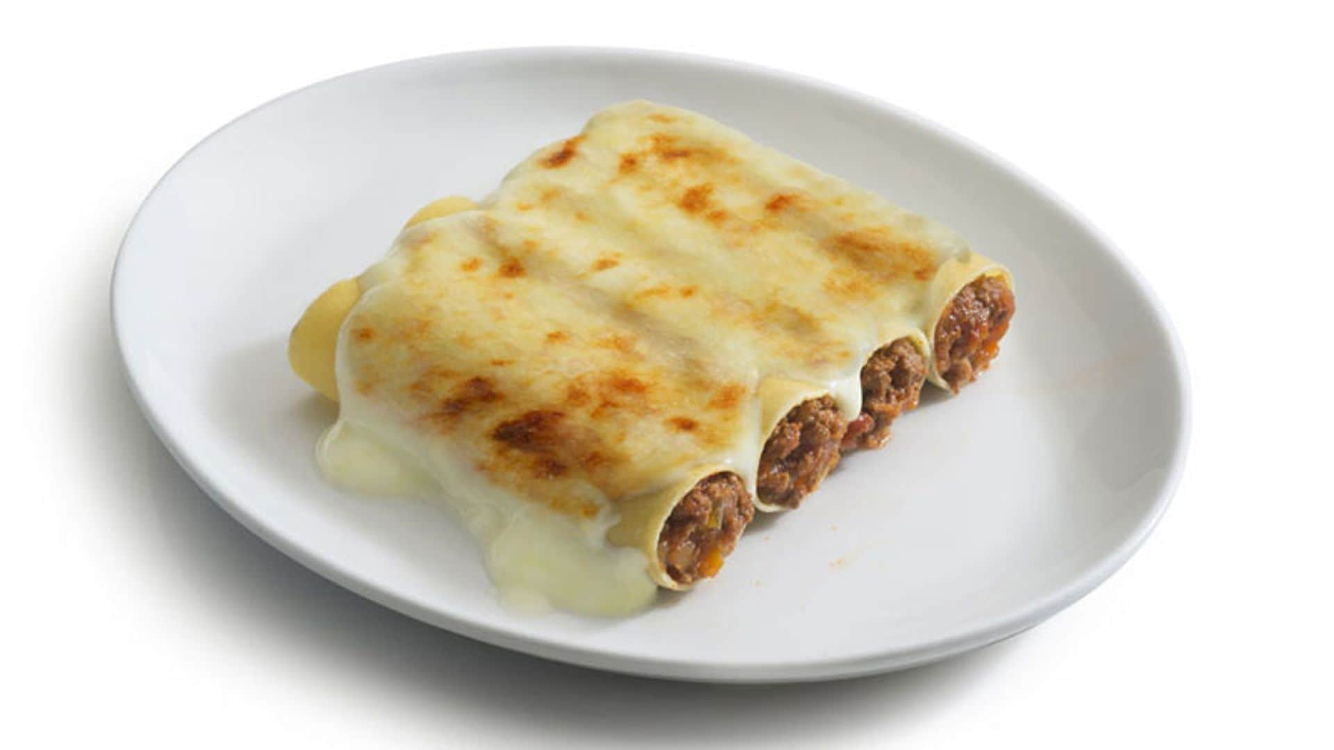 Canelones de carne a las 5 pimientas