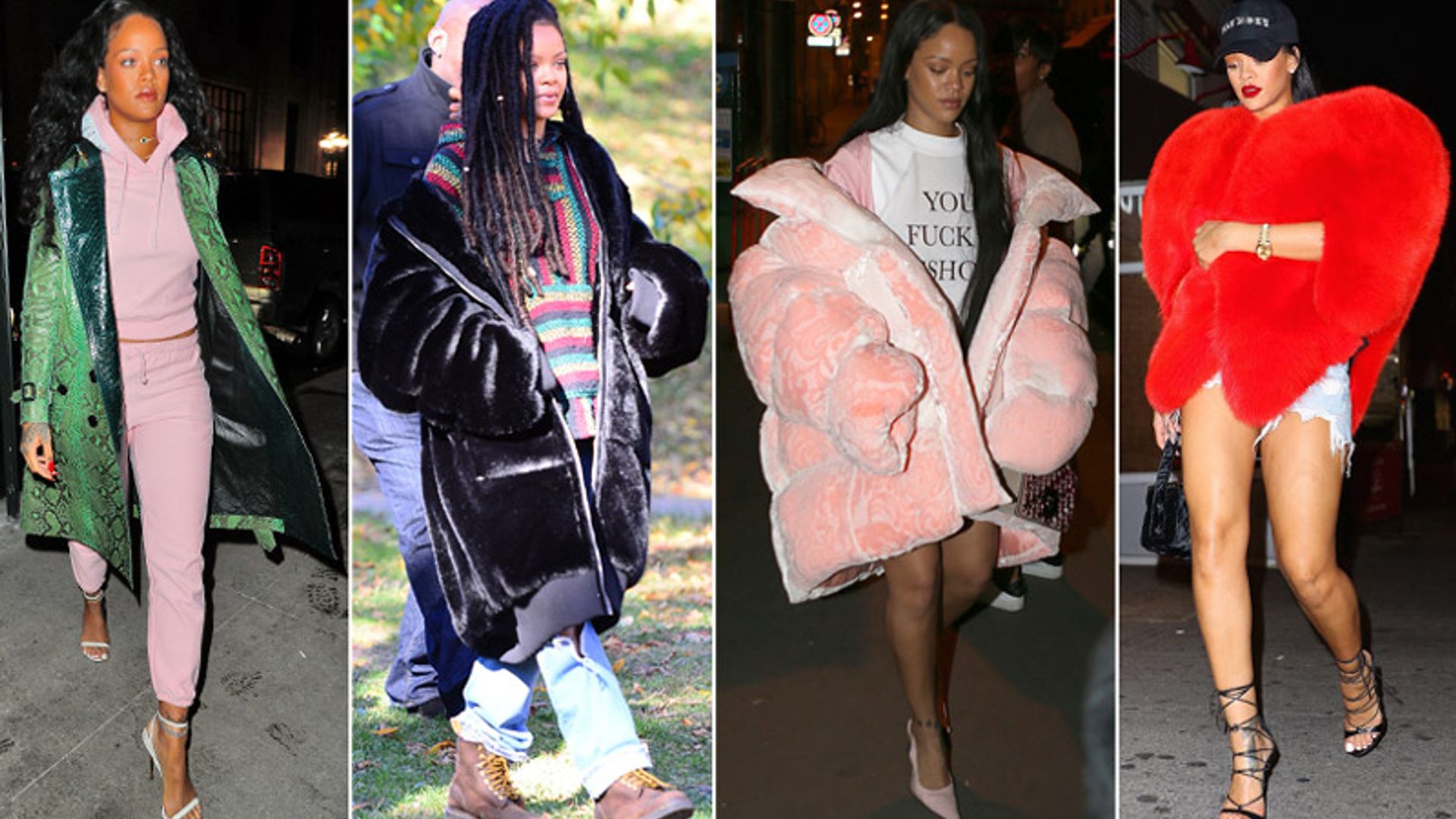 ¿Excéntrica o 'trendy'? Así es la (extensísima) colección de abrigos de Rihanna