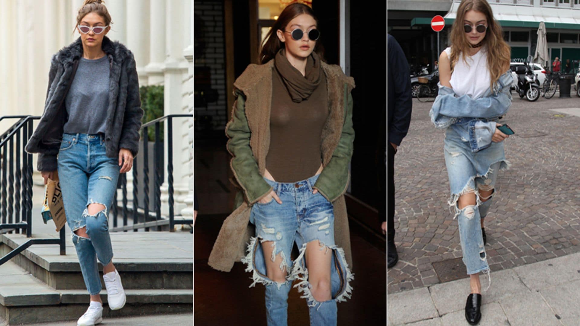 Así combina Gigi Hadid sus 'ripped  jeans'