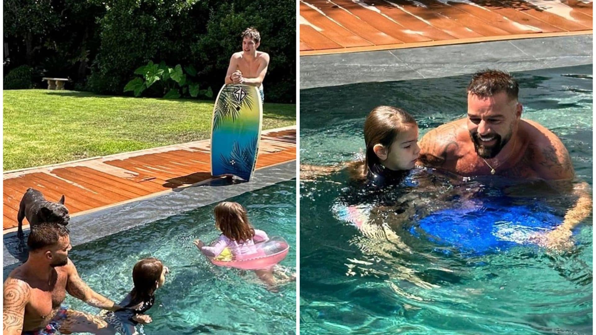 Ricky Martin disfrutando del clima de Guatemala con sus hijos