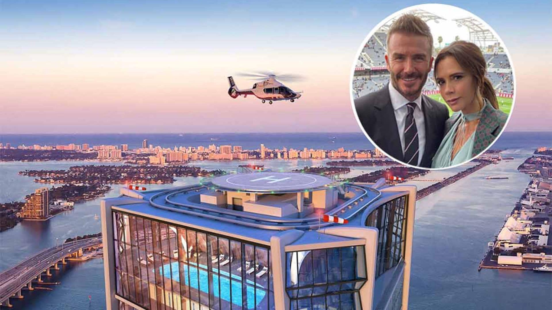 Siete baños, cuatro terrazas... ¡y una cocina en el dormitorio! El lujoso piso de los Beckham en Miami, en vídeo