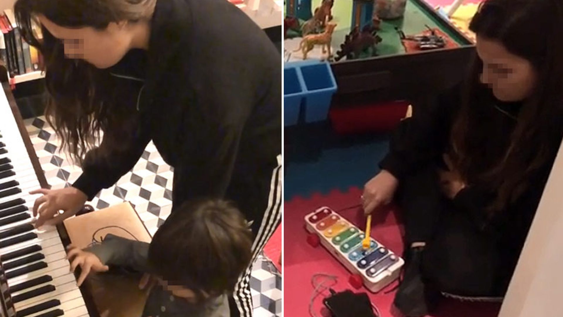 ¡Toda una artista! Así toca Manuela, hija de Alejandro Sanz, el piano y el xilófono con la 'ayuda' de su hermano