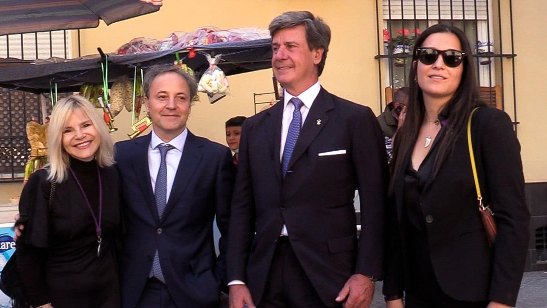 Eugenia Martinez de Irujo, Narcis Rebollo, Cayetano Martinez de Irujo and Barabara Mirjan in Seville, 14 april 2022