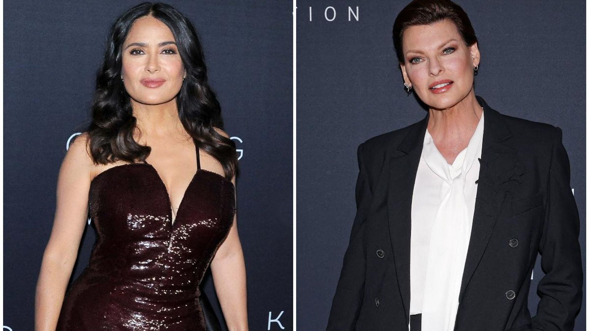 salma hayek y linda evangelista