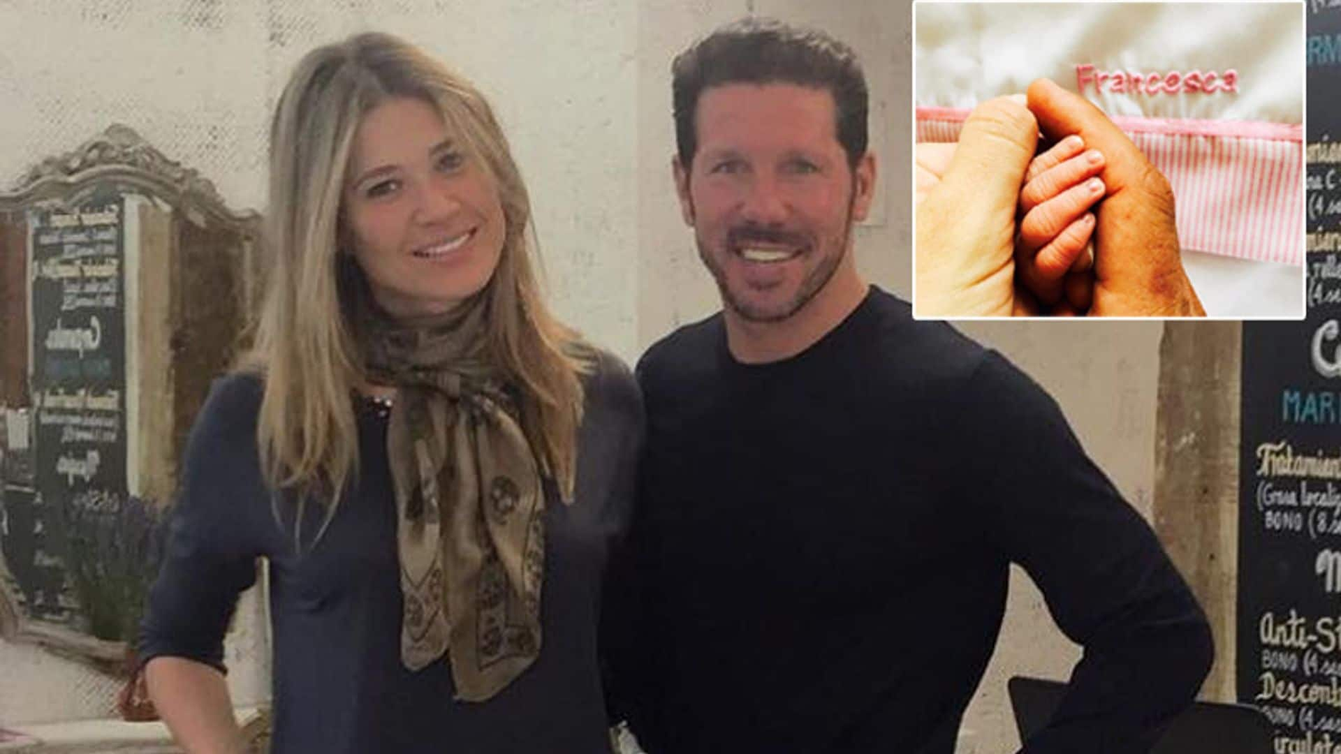 Diego Pablo Simeone y Carla Pereyra comparten la primera foto de Francesca