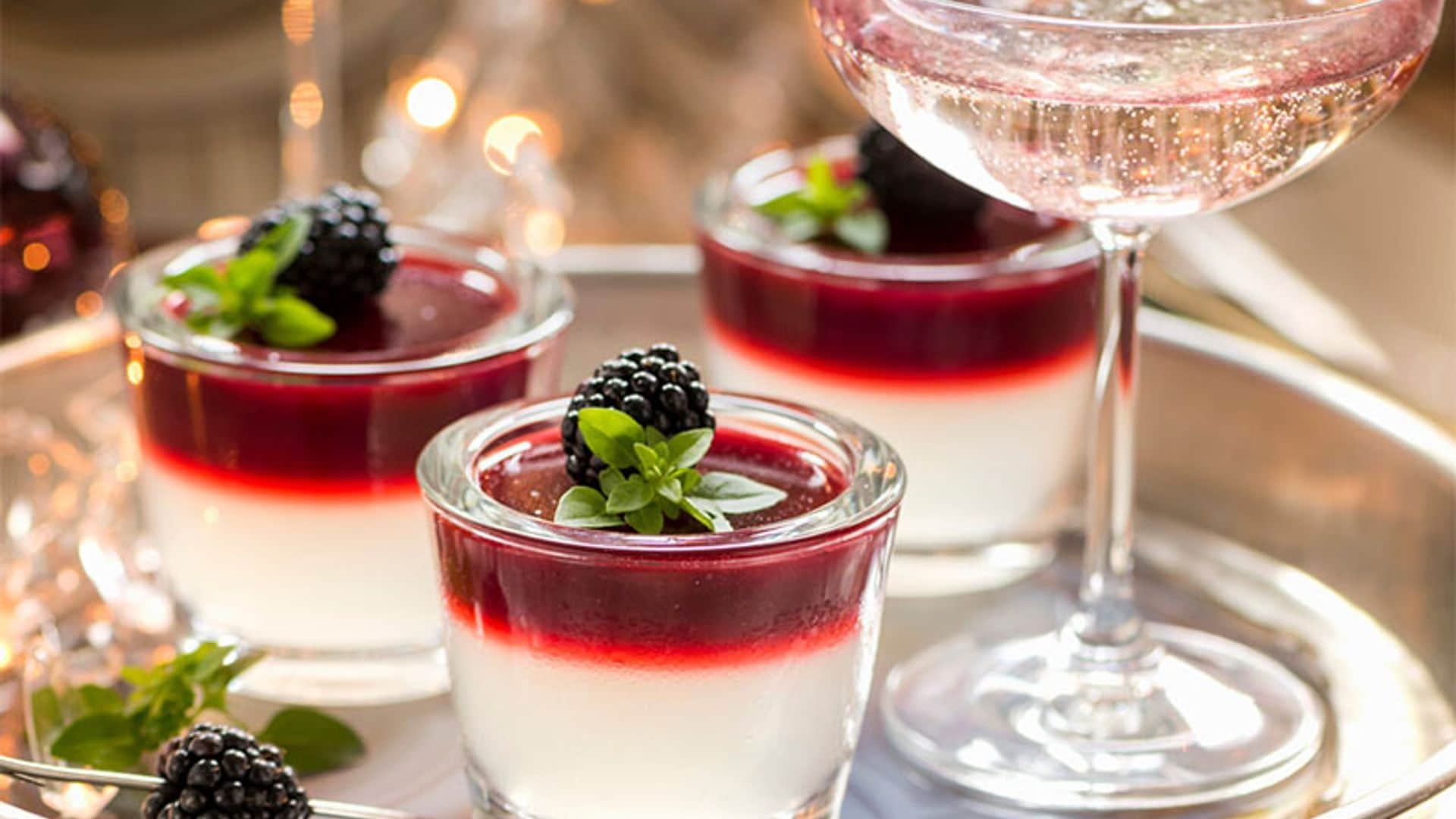 'Panacotta' con gelatina de moras y vodka