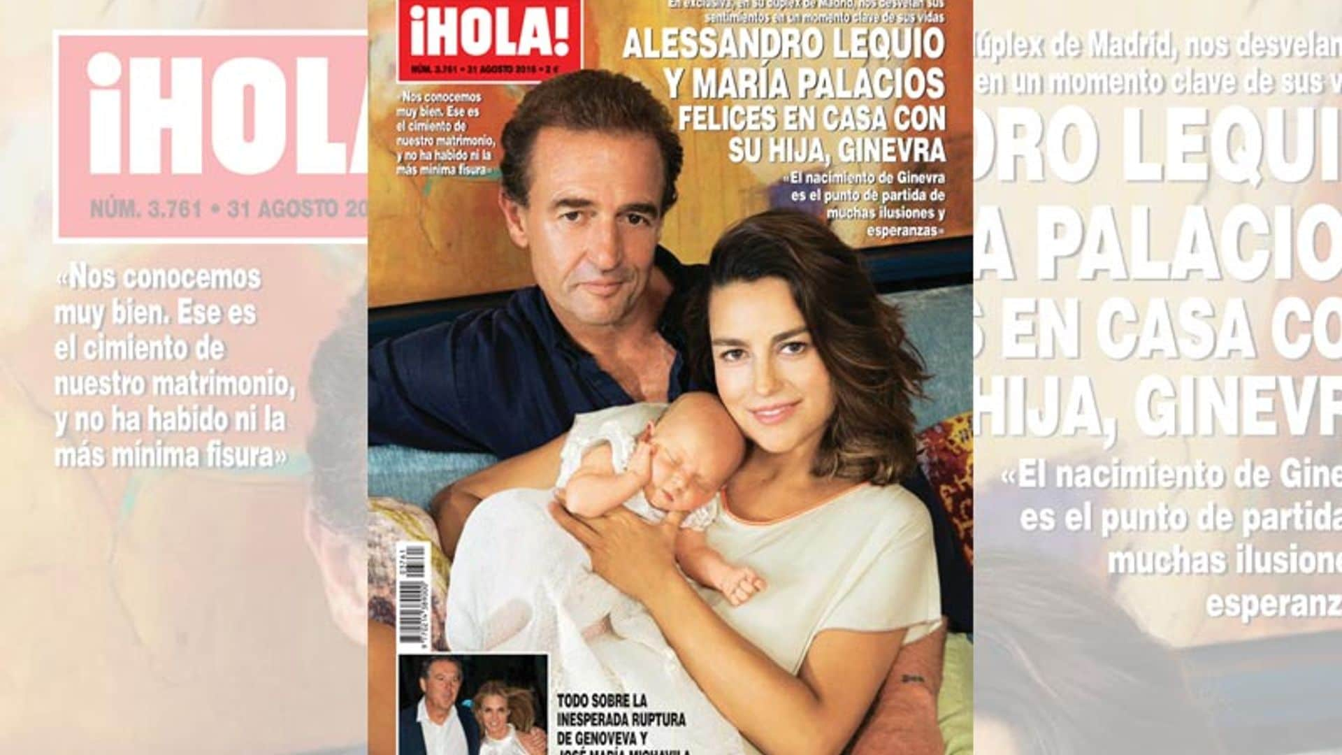 En ¡HOLA!, Alessandro Lequio y María Palacios, felices en casa con su hija Ginevra