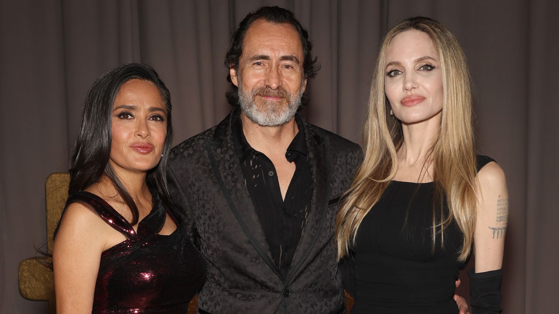 El especial encuentro de Salma Hayek con Demian Bichir y Angelina Jolie en Toronto