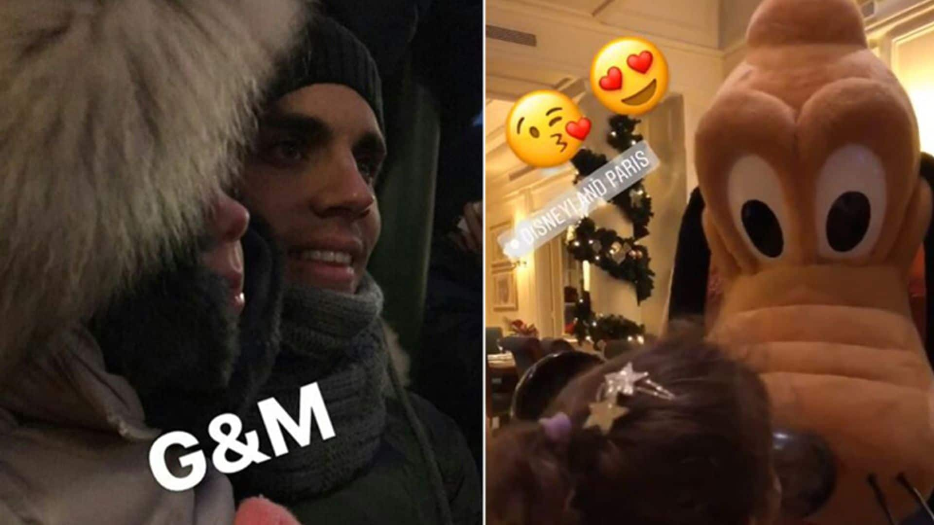 Melissa Jiménez y Marc Bartra celebran su embarazo con su hija en Disneyland París