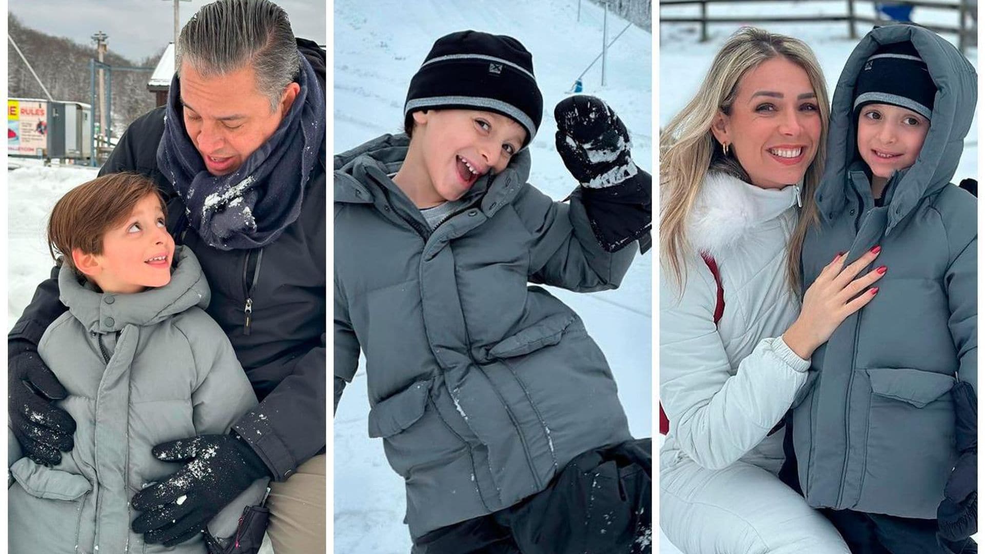 Daniel Sarcos, Alessandra Villegas y su hijo disfrutan al máximo en la nieve