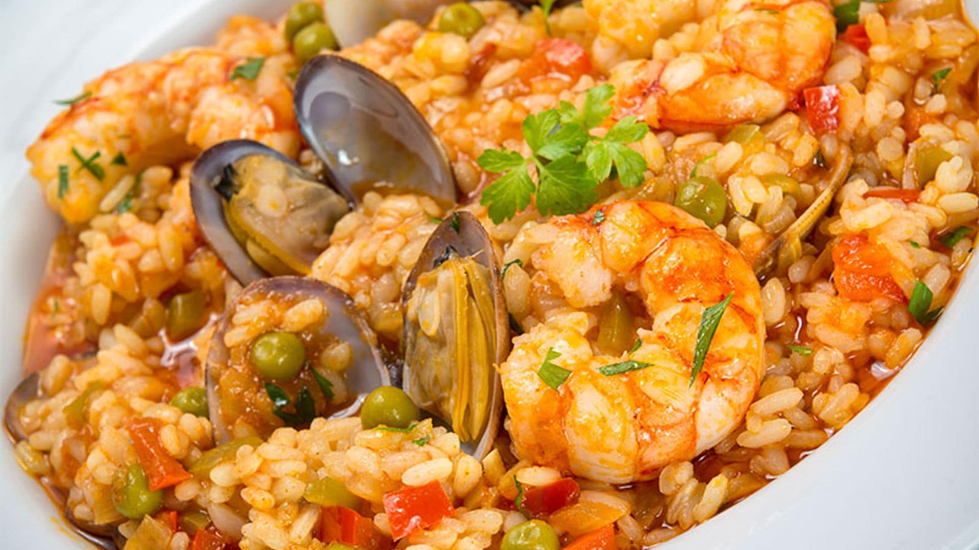 Arroz meloso de almejas y gambas