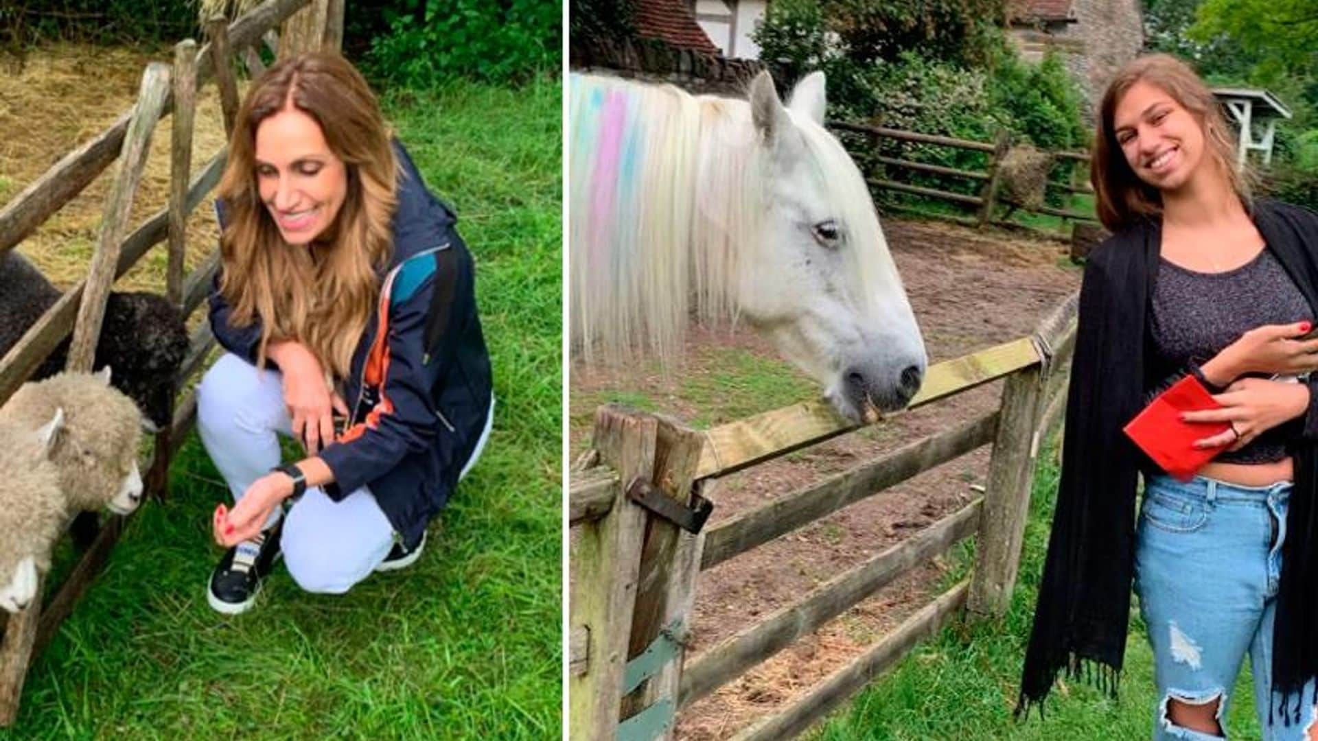 Lili Estefan y su familia disfrutan de un paseo en la campiña inglesa