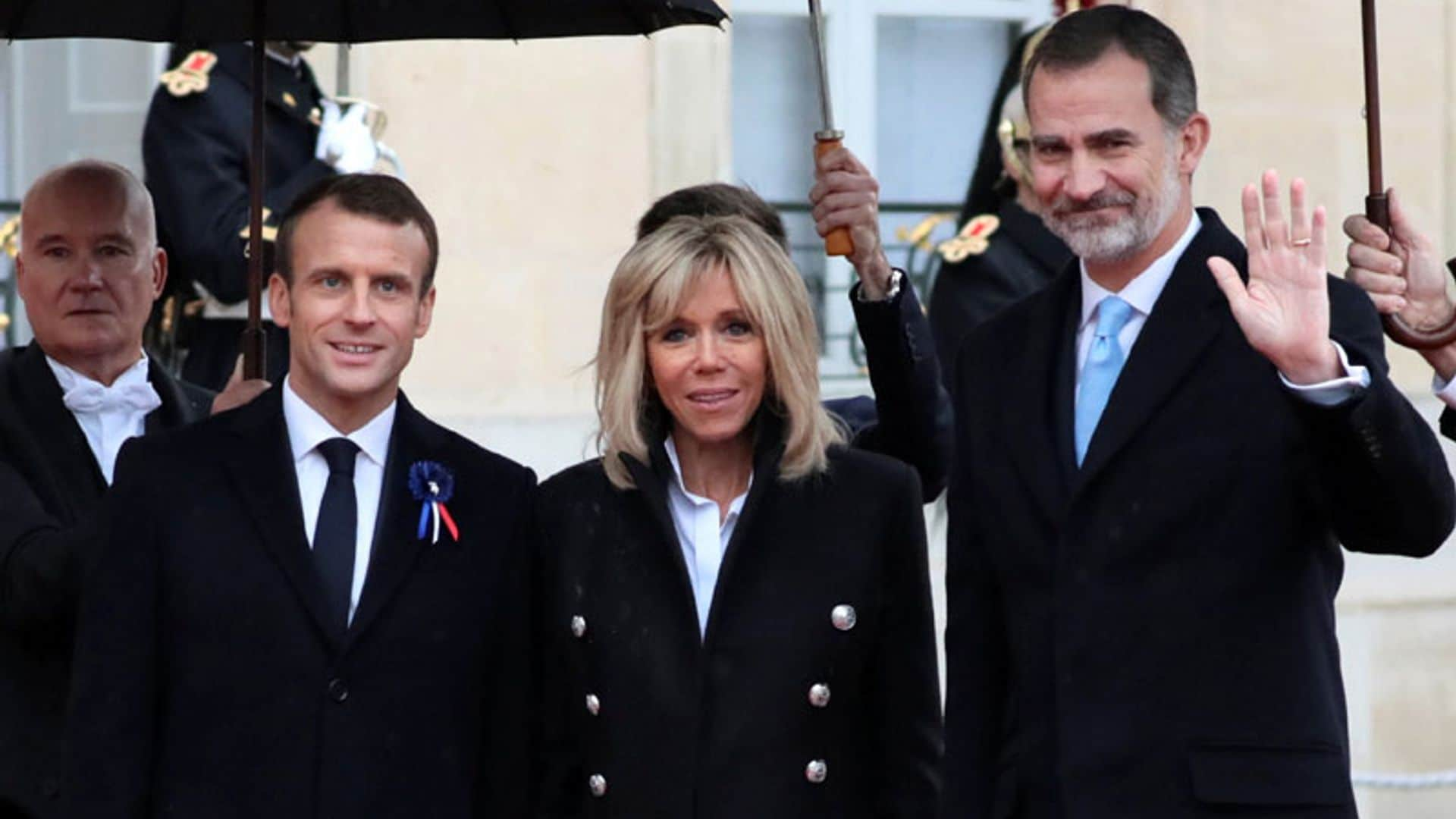 El rey Felipe acude, junto a Emmanuel Macron y Alberto de Mónaco, al centenario del armisticio en París