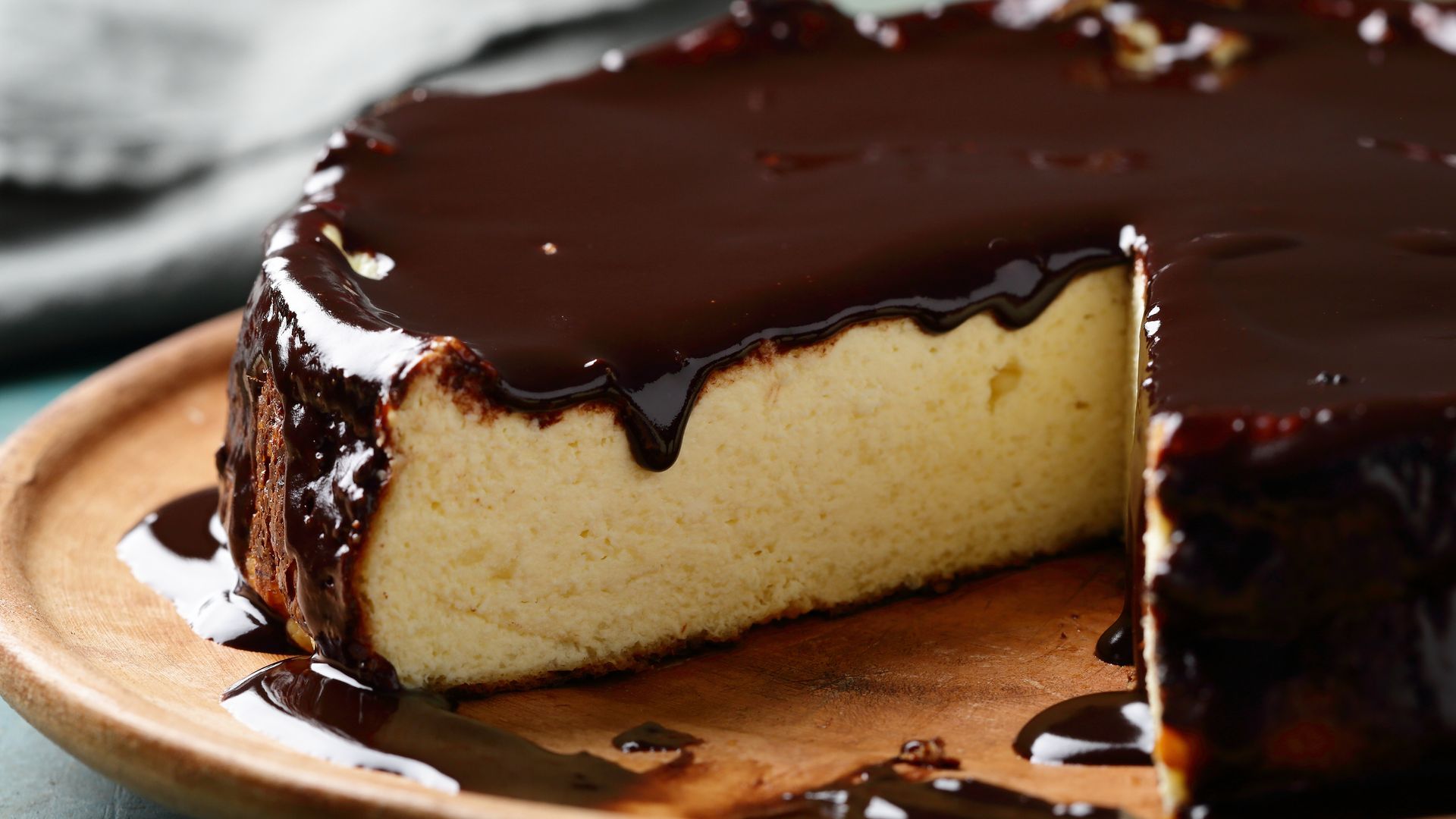 Tarta de queso roquefort con chocolate