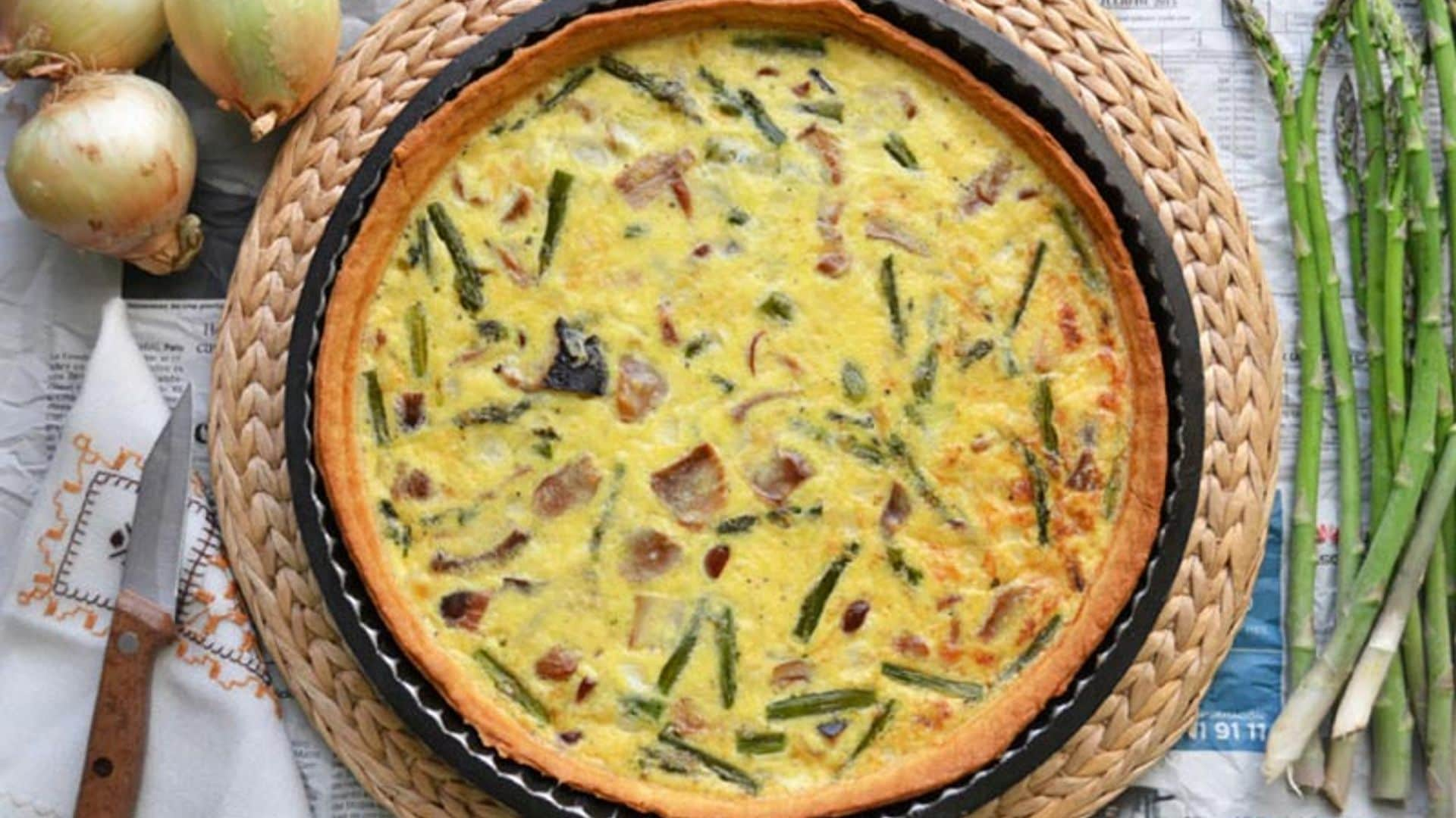 Quiche de setas y espárragos