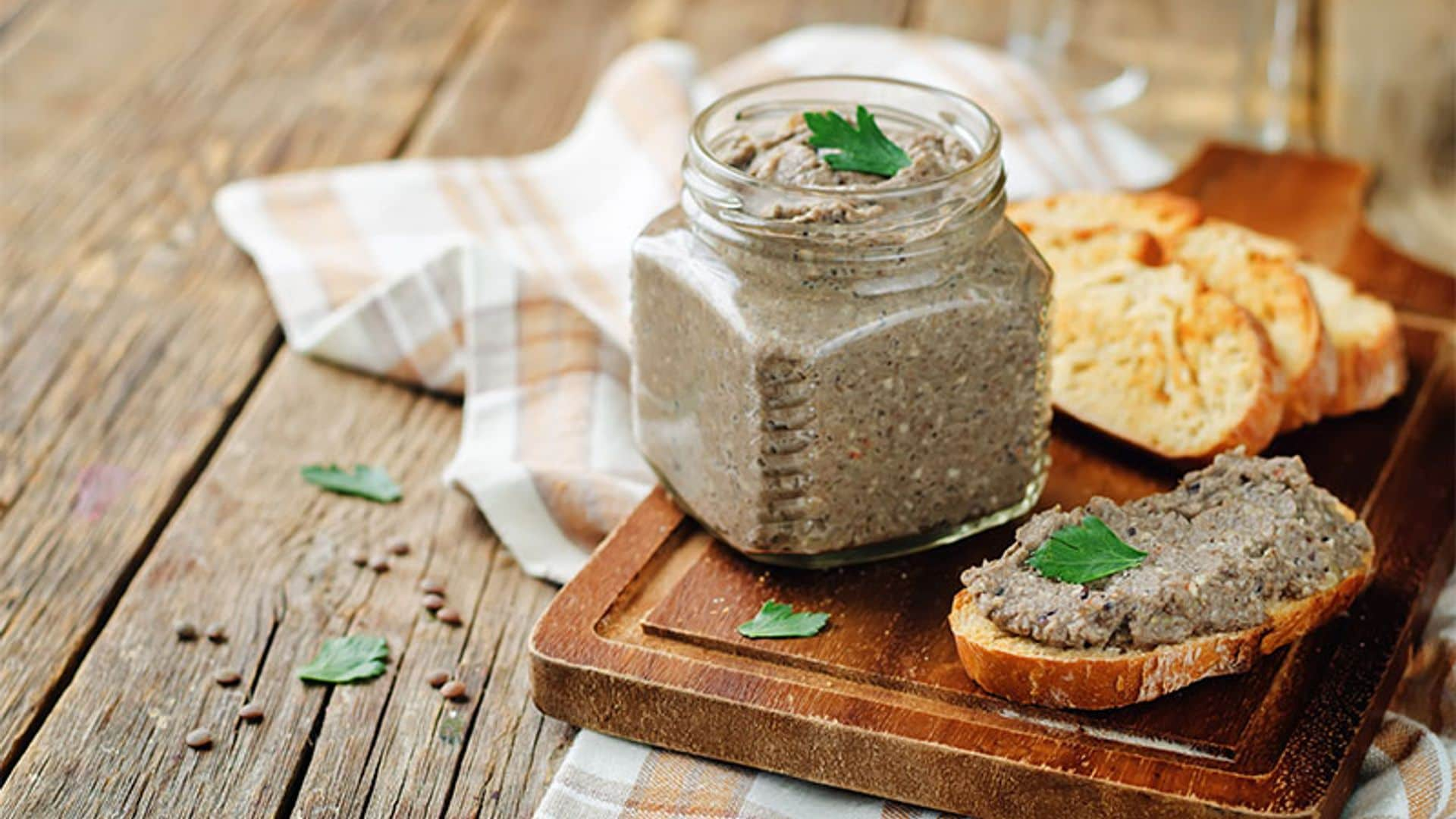 Paté de lentejas y gurumelos