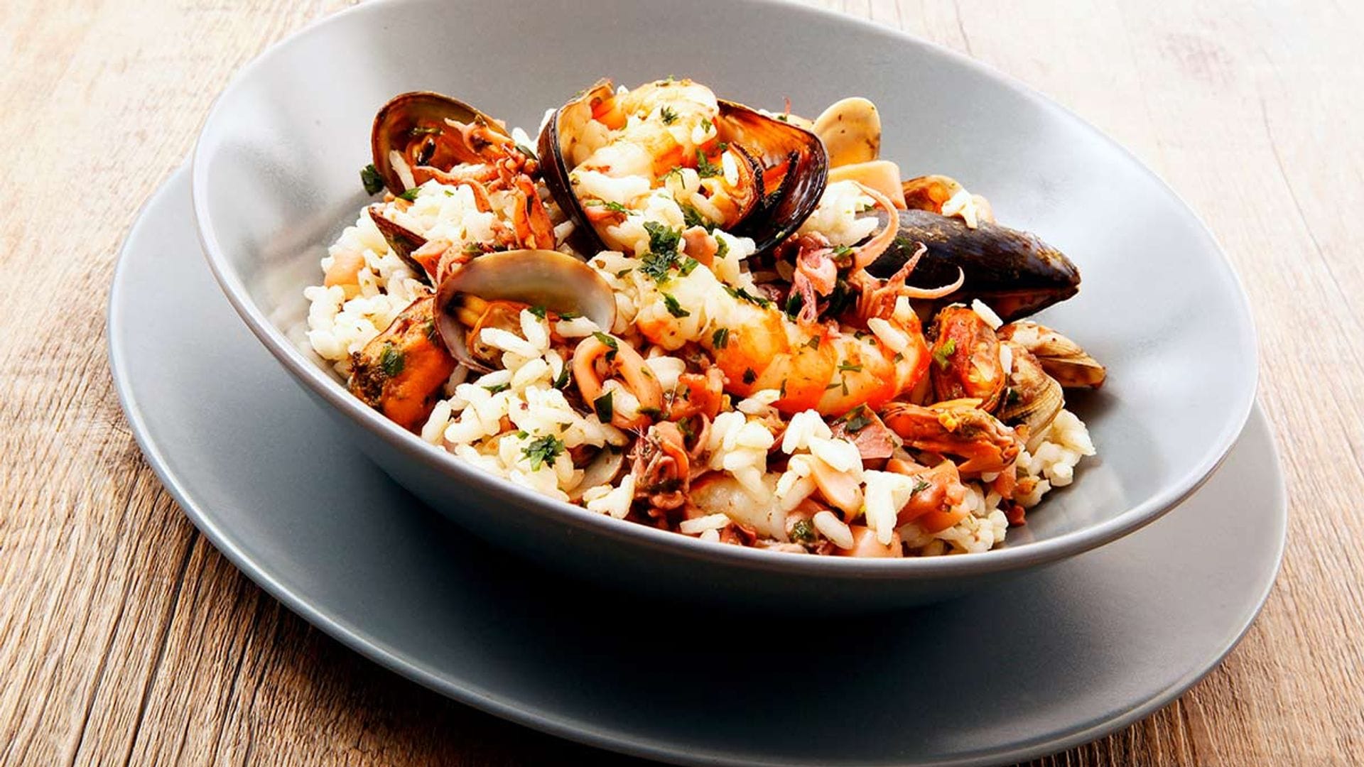 Arroz con mejillones y otros mariscos