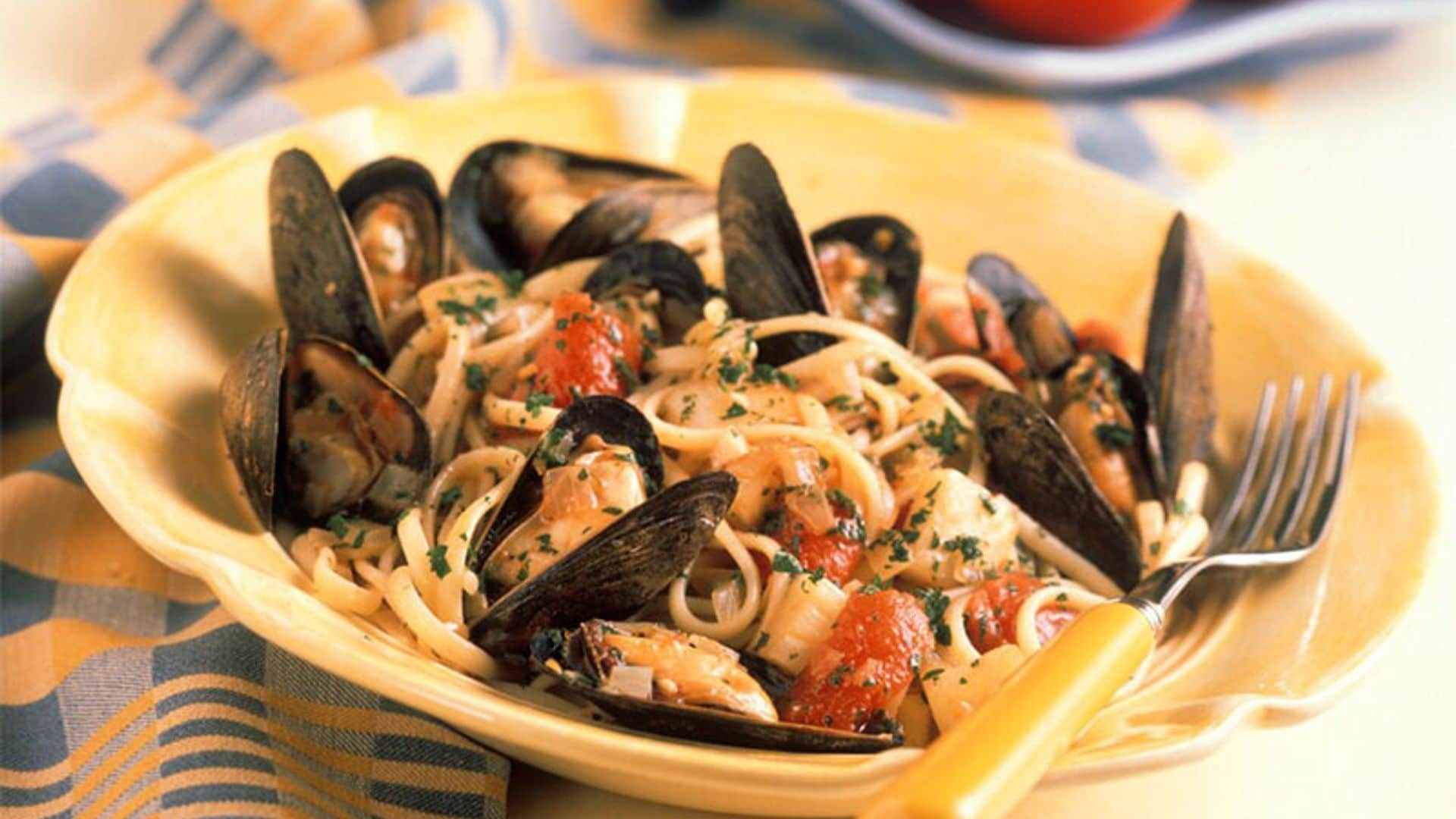 'Linguine' con mejillones