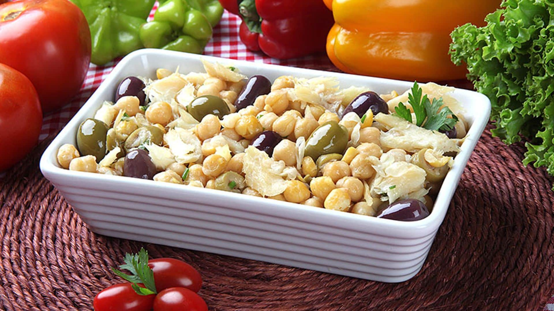 Ensalada de bacalao y garbanzos