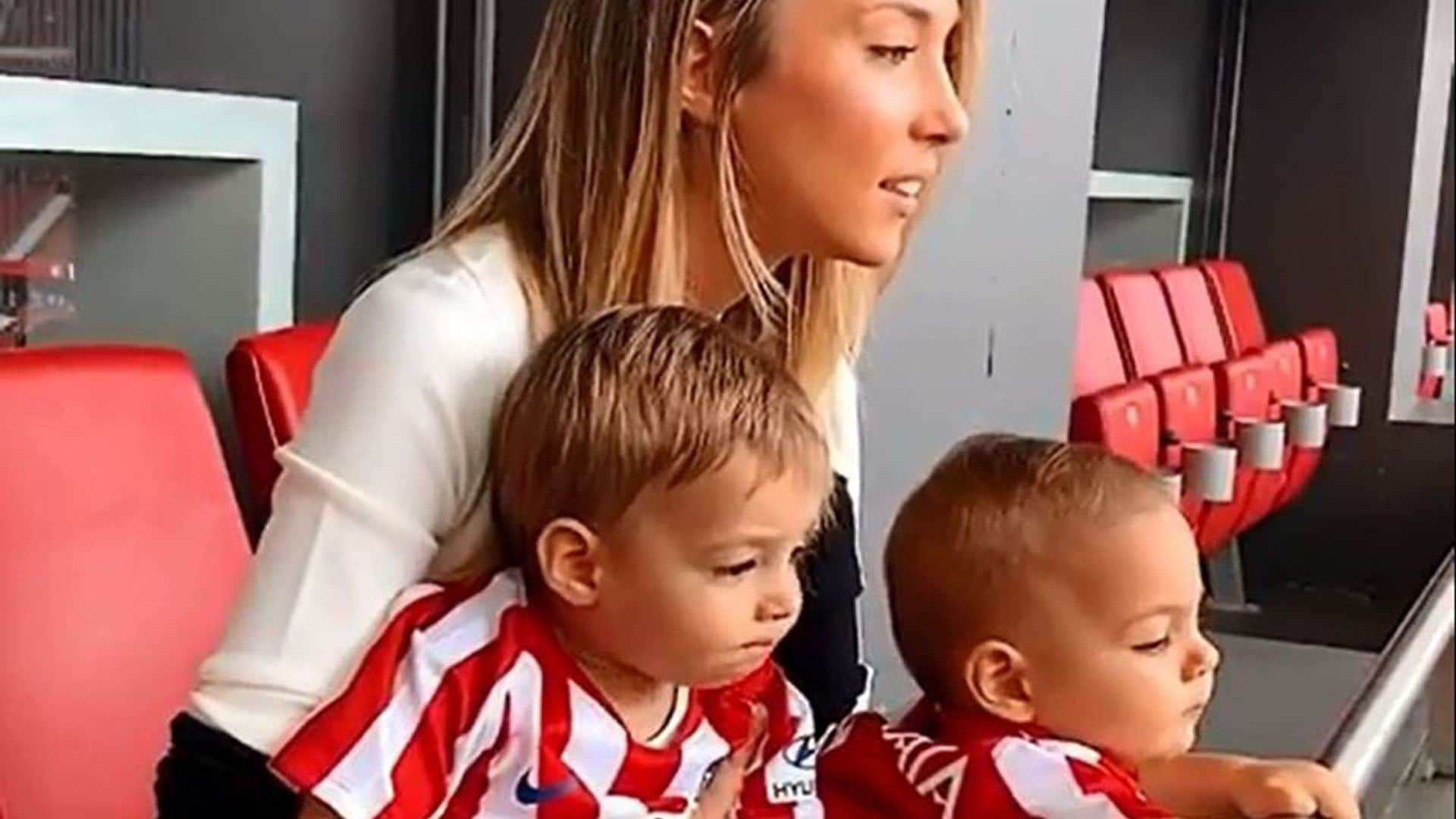 Así reaccionan los mellizos 'Mini Morata' al ver jugar a su padre en el Wanda Metropolitano