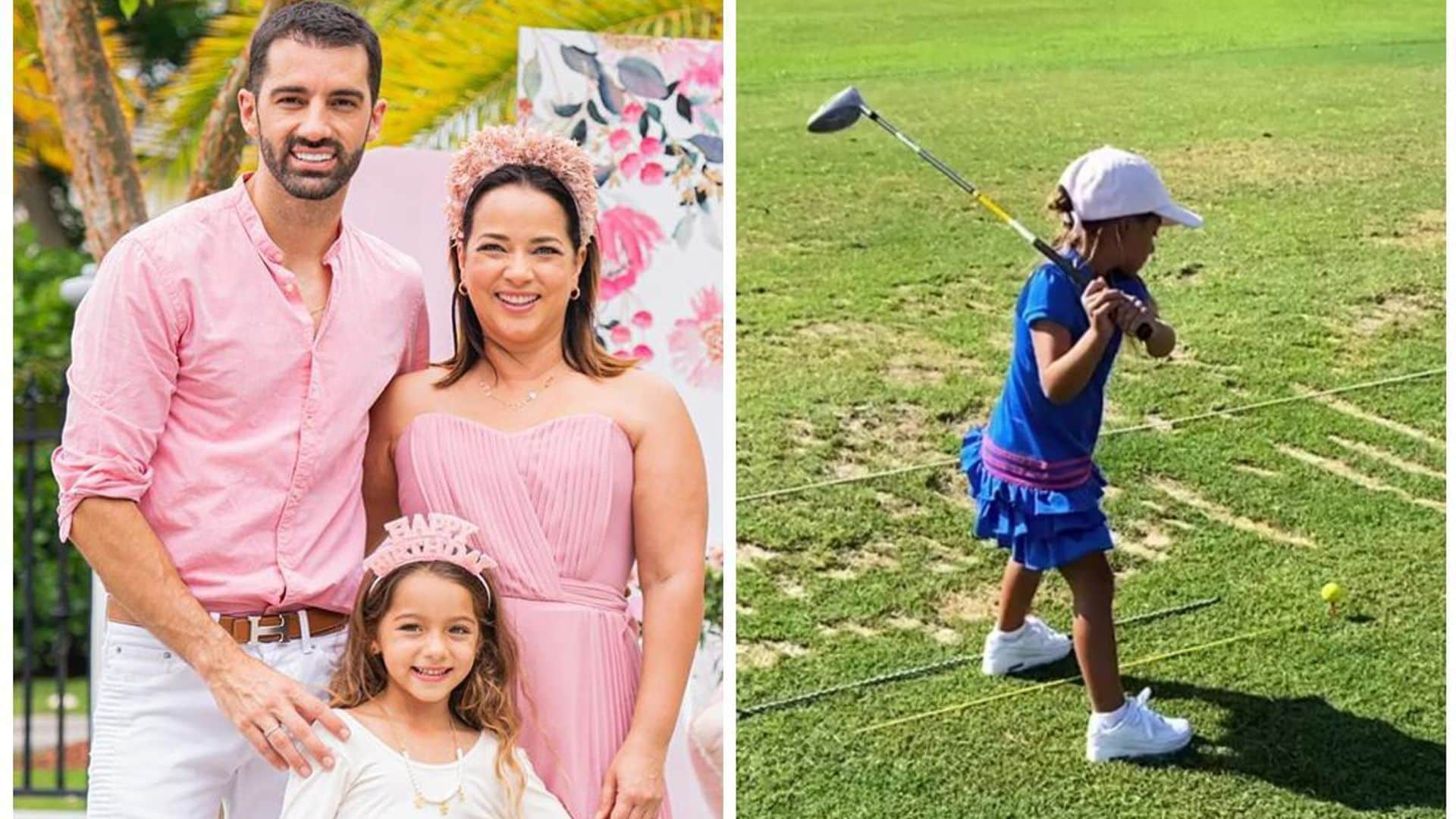 Adamari López y Toni Costa presumen del talento de su hija para el golf