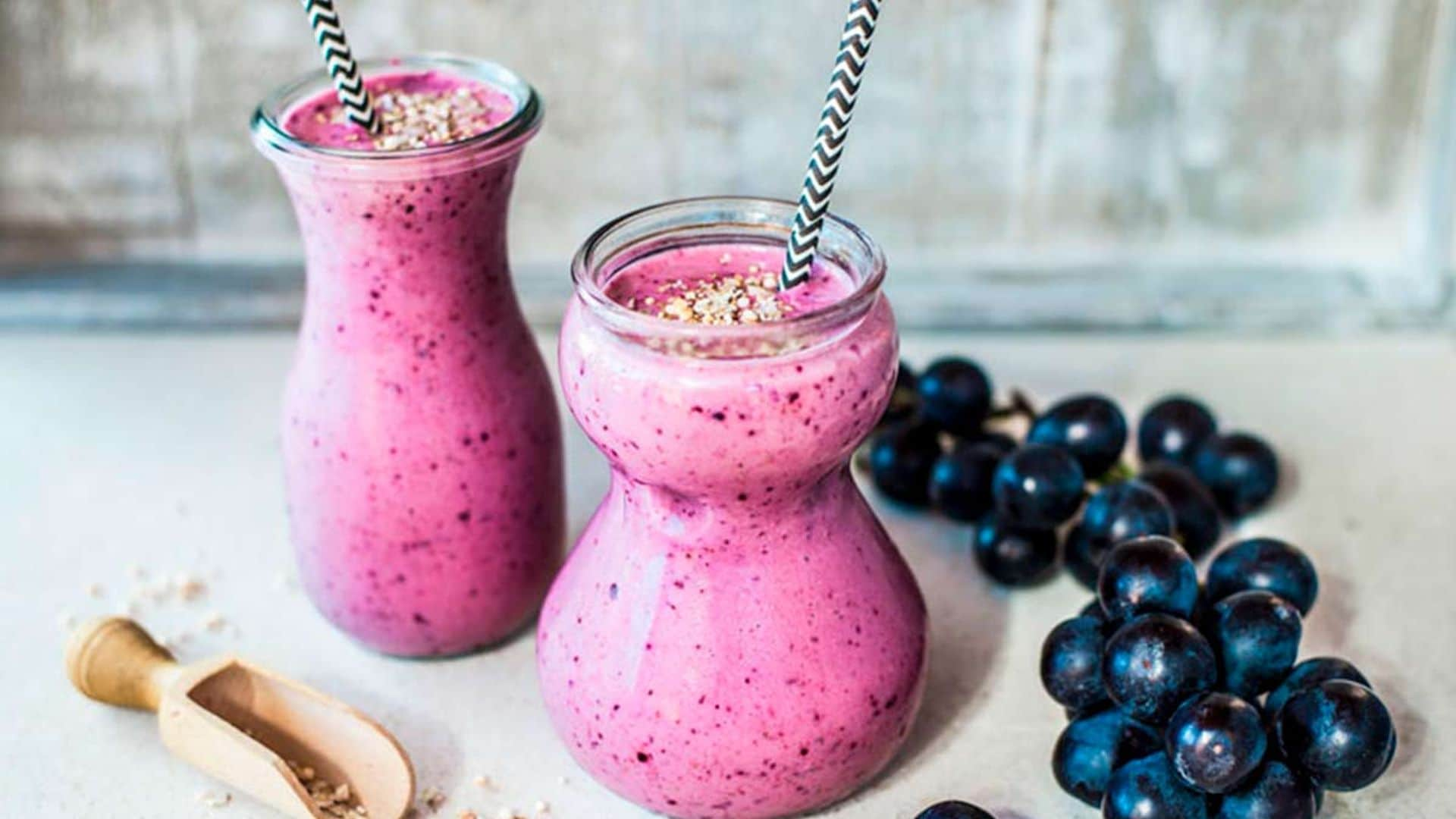 Batido de manzana, arándanos, chía y 'açaí'