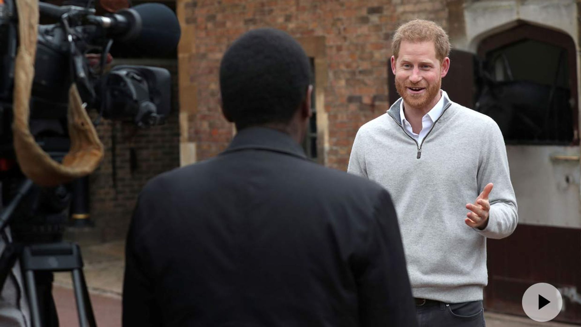 Los inesperados acompañantes del príncipe Harry en su comparecencia ante los medios