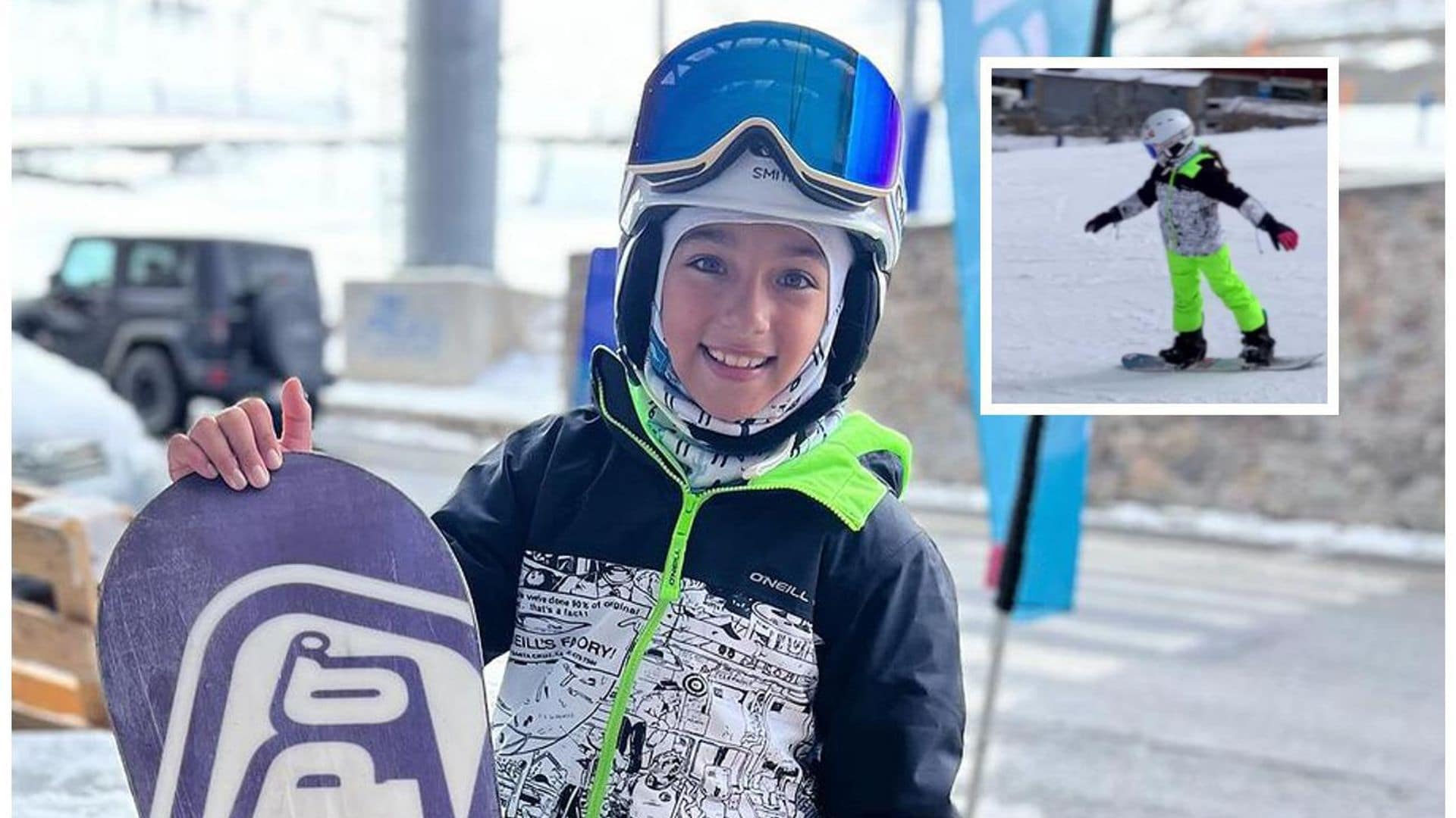 Alaïa, la hija de Adamari López y Toni Costa, se convierte en experta en snowboard