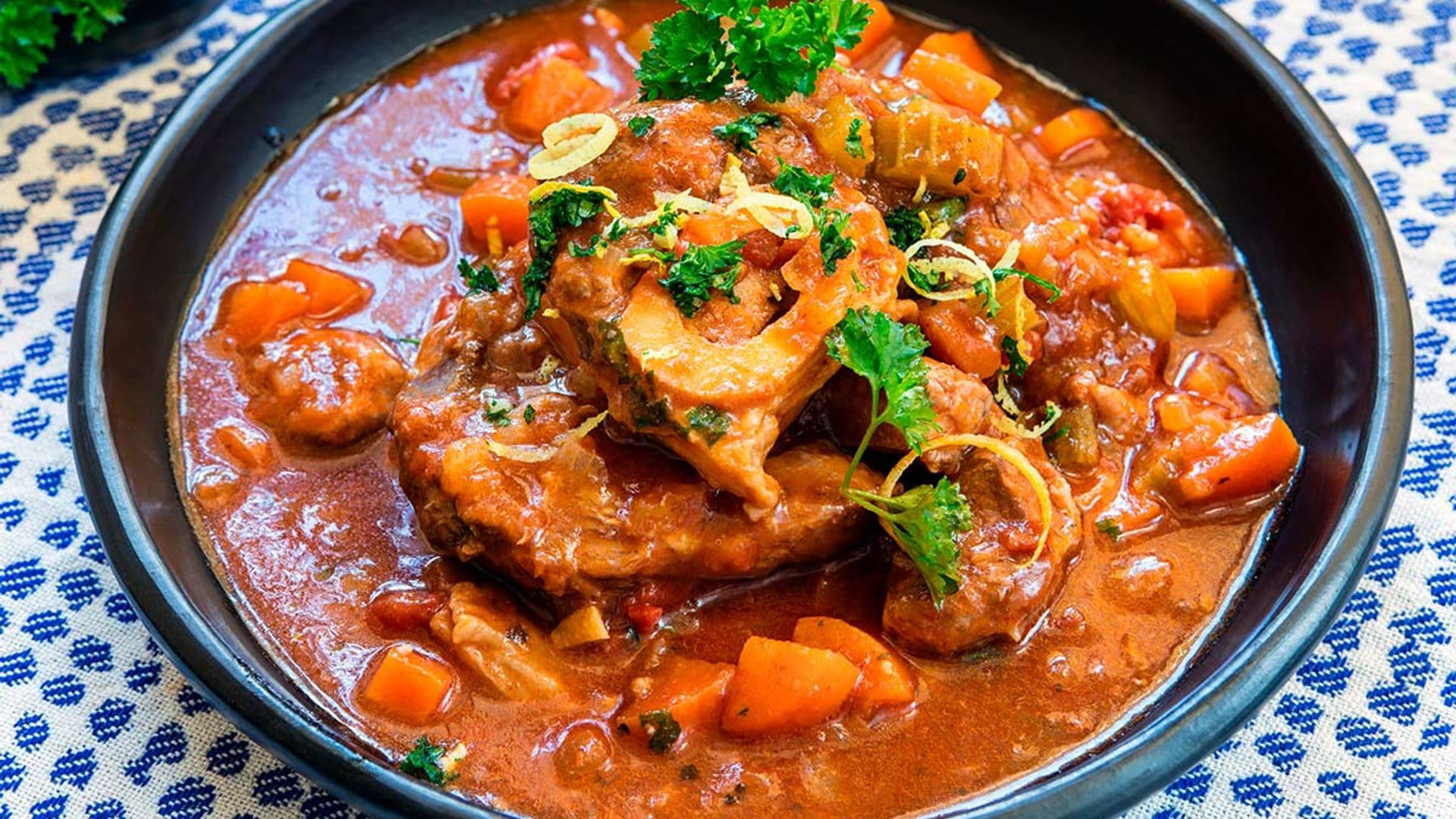 'Ossobuco' con verduras y 'gremolata'