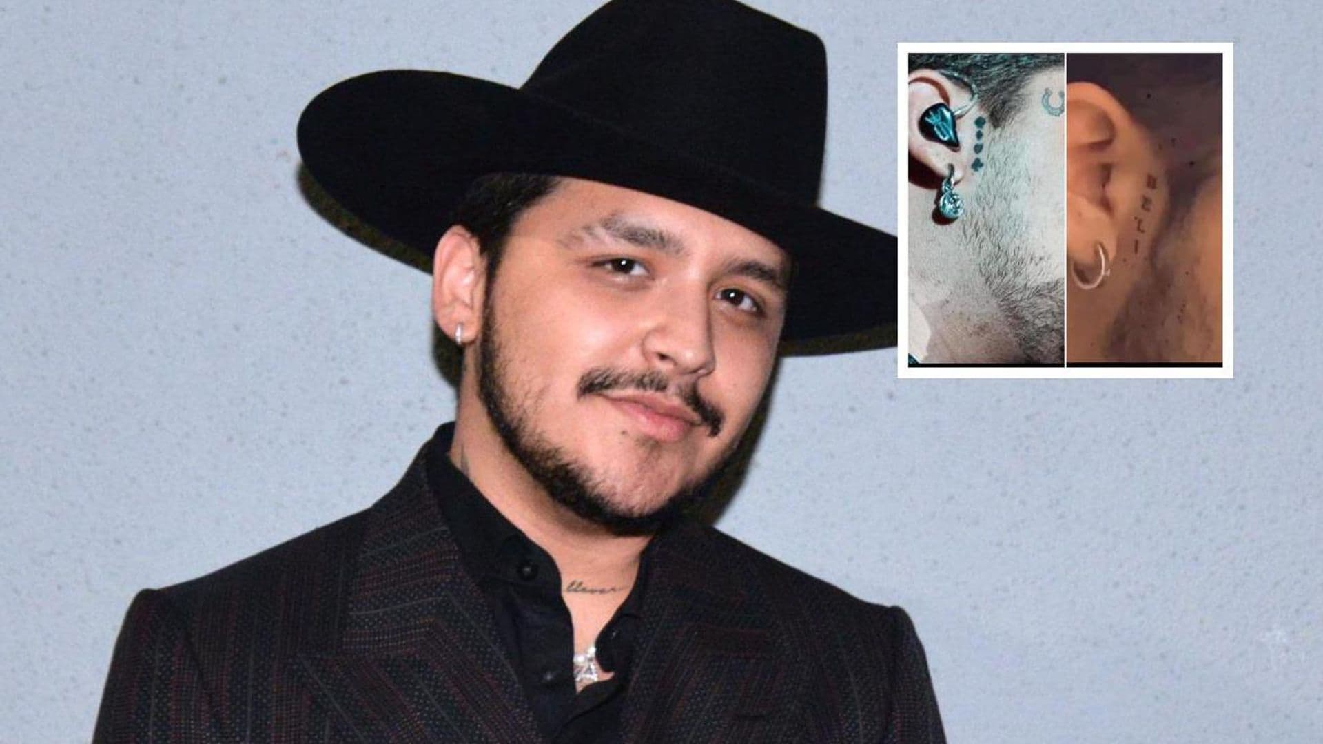 Christian Nodal buscó cubrir sus tatuajes de Belinda dos días antes del anuncio de su separación