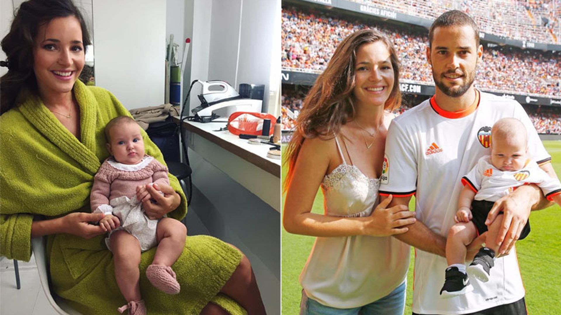 ¡Entre el césped y la pasarela! La hija de Malena Costa y Mario Suárez es una 'working baby'