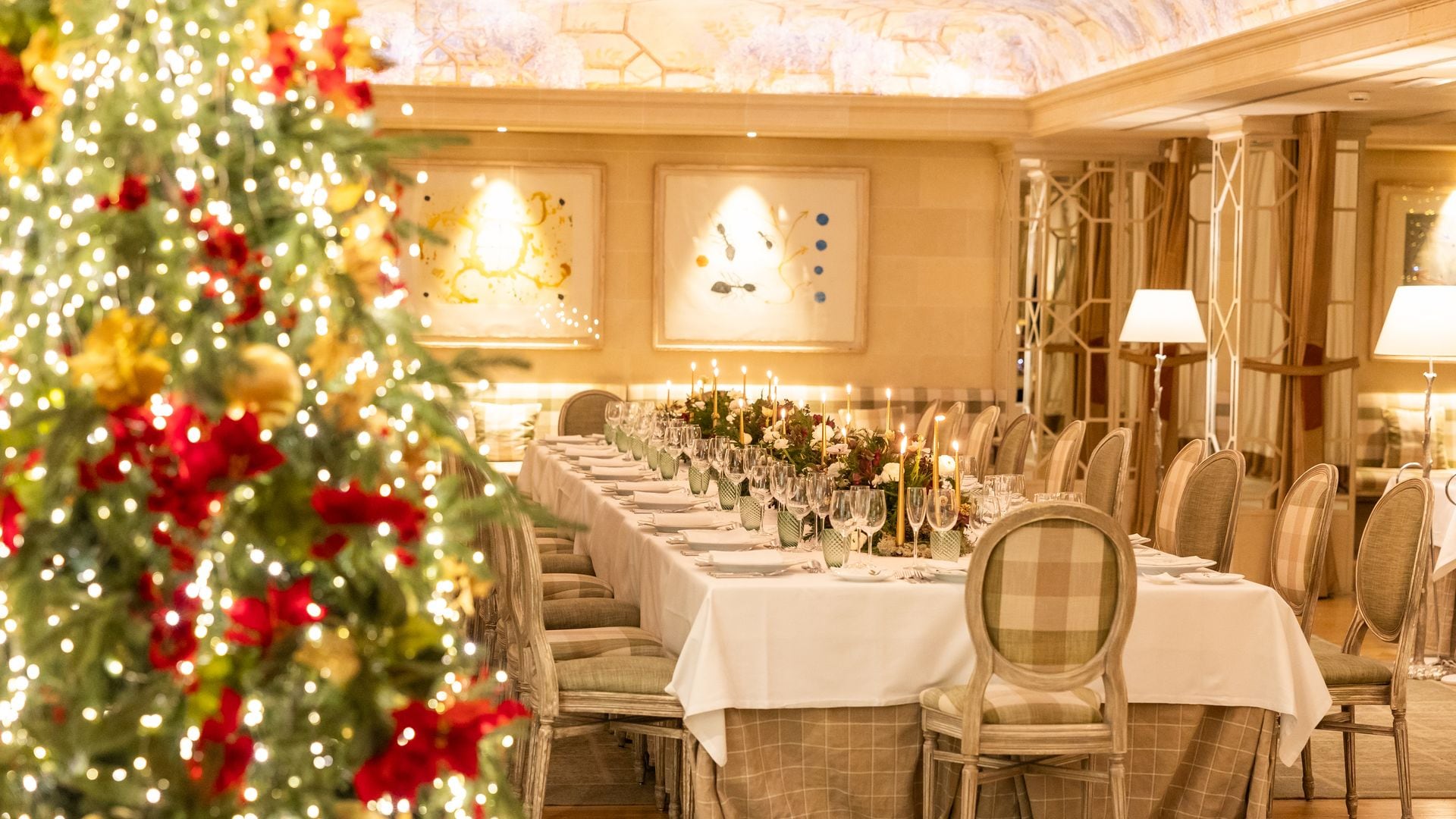 Comedor de Majestic en Navidad, hotel de Barcelona