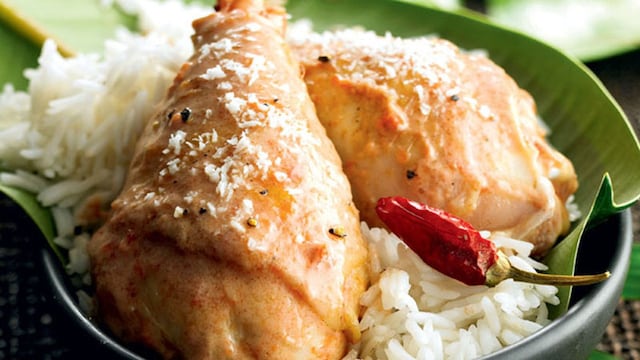 receta arroz pollo salsa coco guindilla arroz