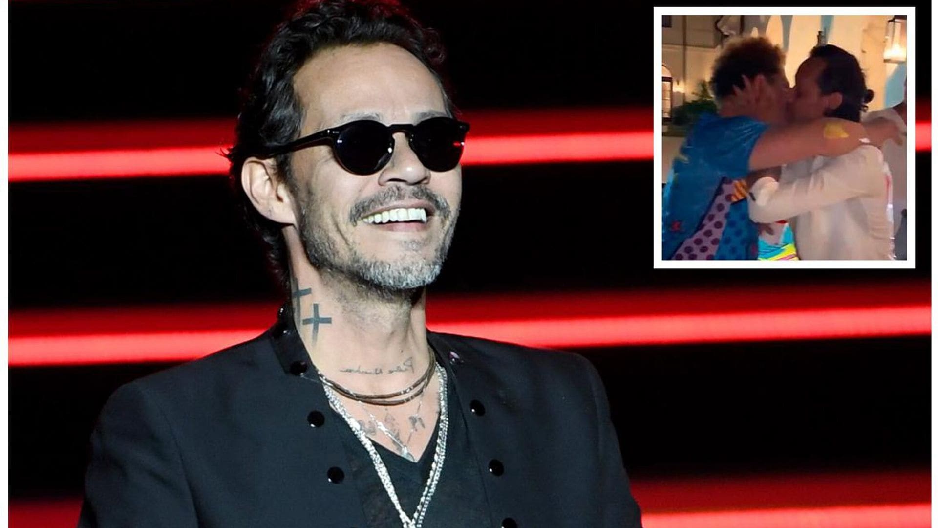 Marc Anthony agradece a Britto por su amistad con un beso