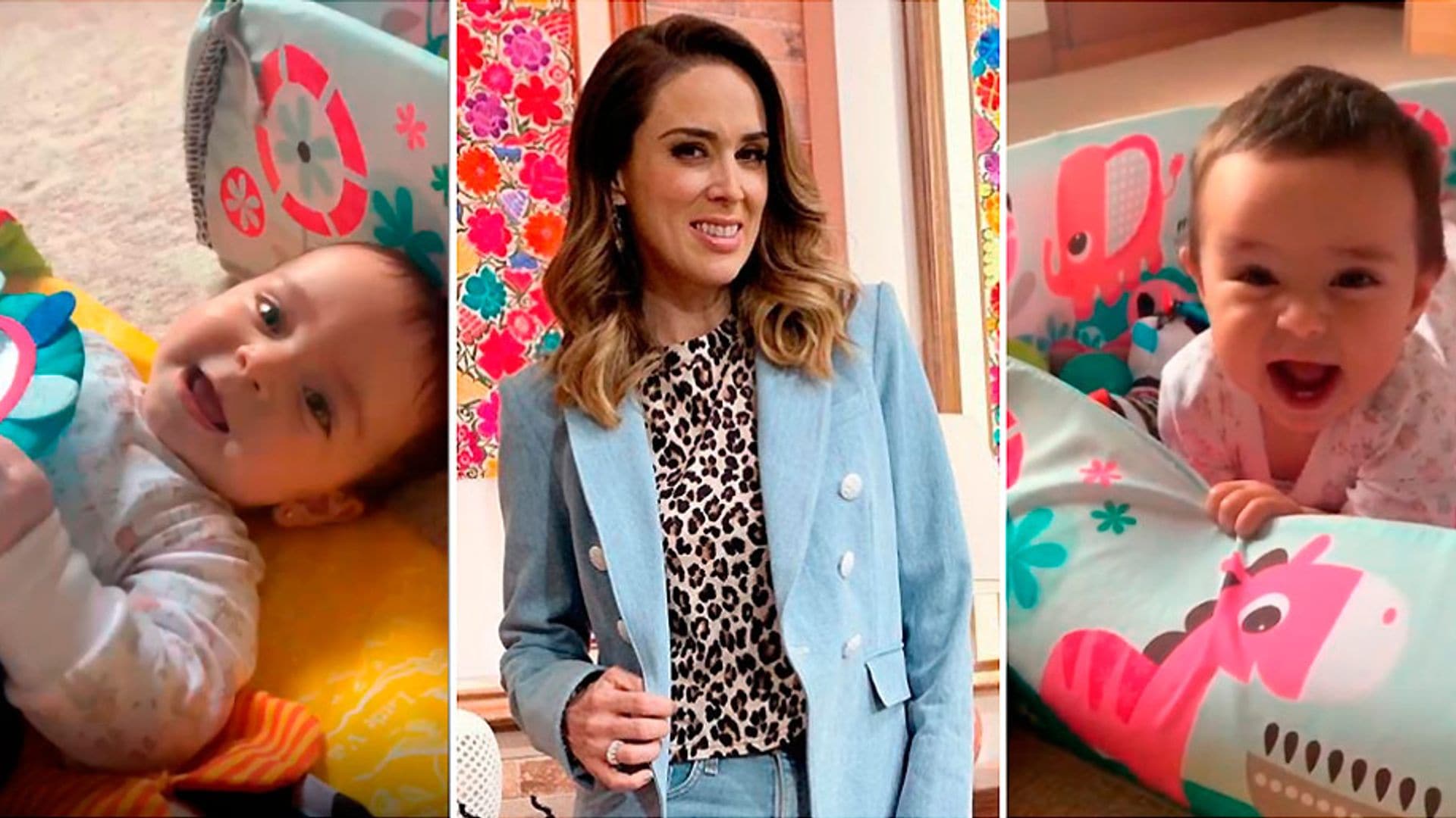 Jacqueline Bracamontes presume a sus encantadoras mellizas, quienes recién cumplieron 8 meses