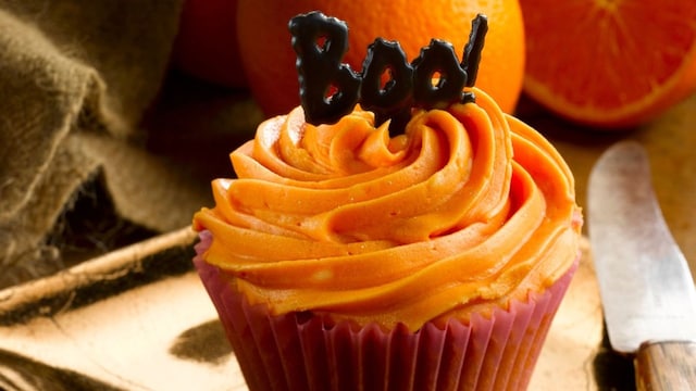 cupcakes para halloween naranja