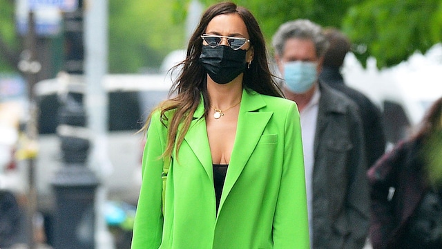 irina shayk americana blazer verde neon tendnecia zara